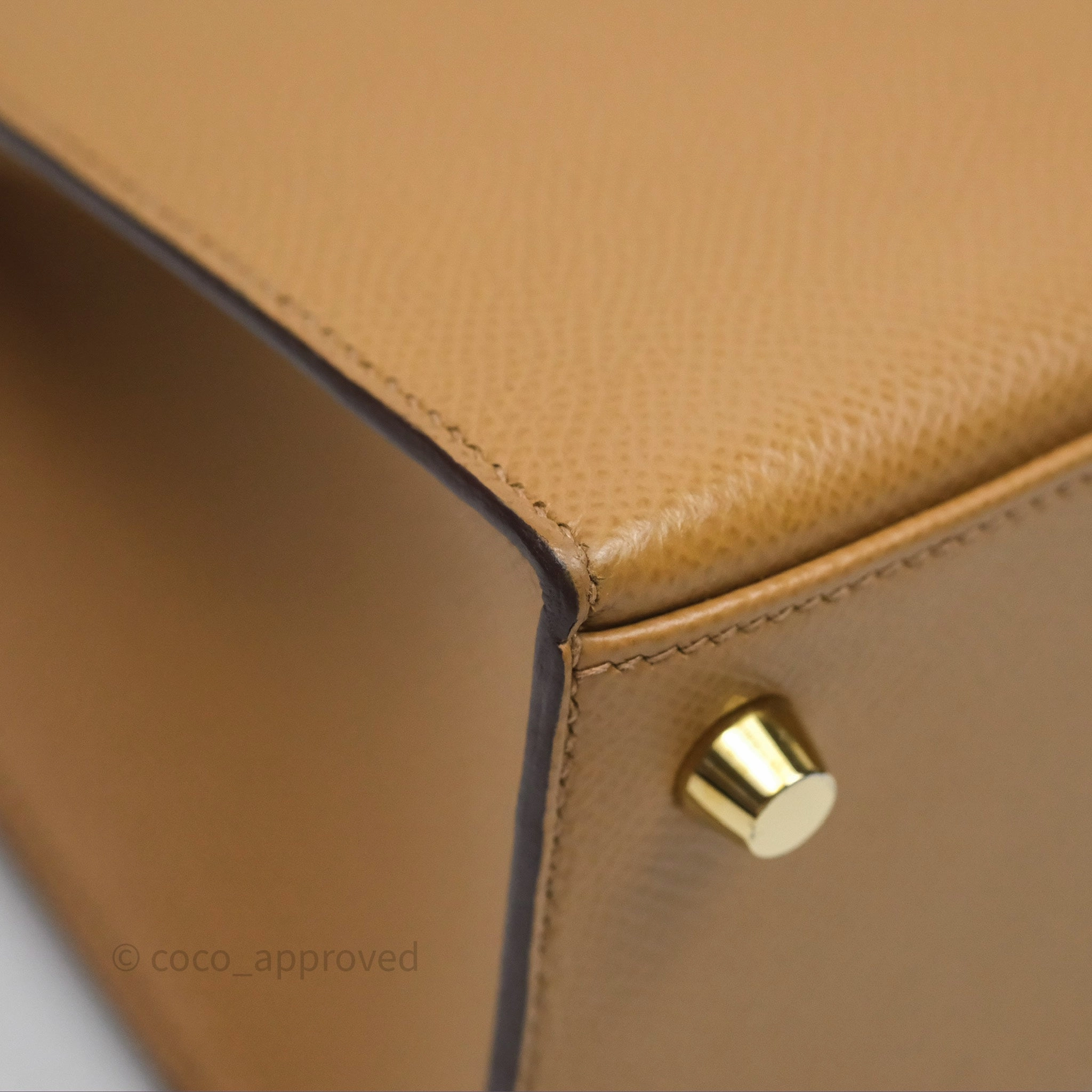 Herms Sellier Kelly 25 Chai 0M Epsom Gold Hardware