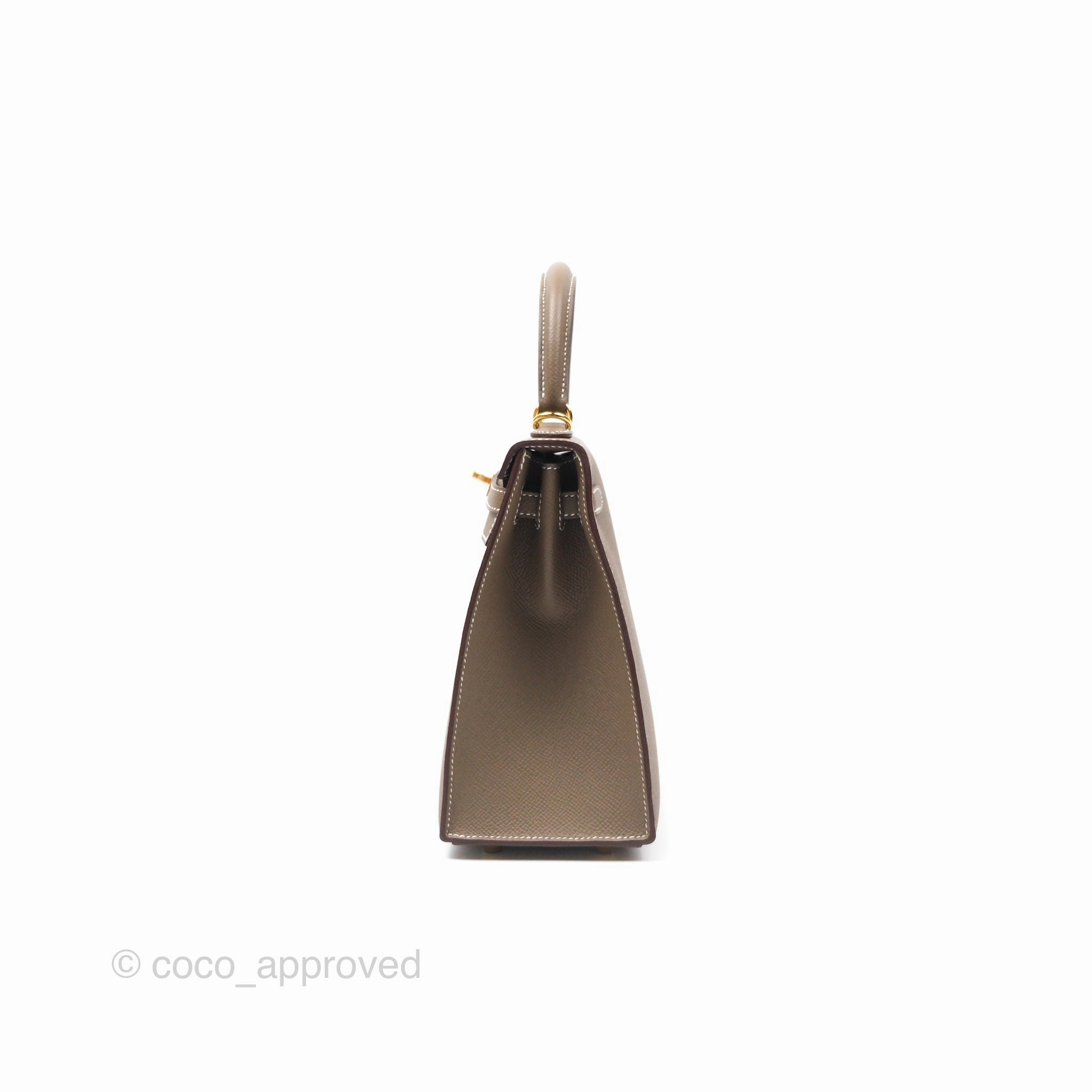 Herms Sellier Kelly 25 Etoupe 18 Epsom Gold Hardware