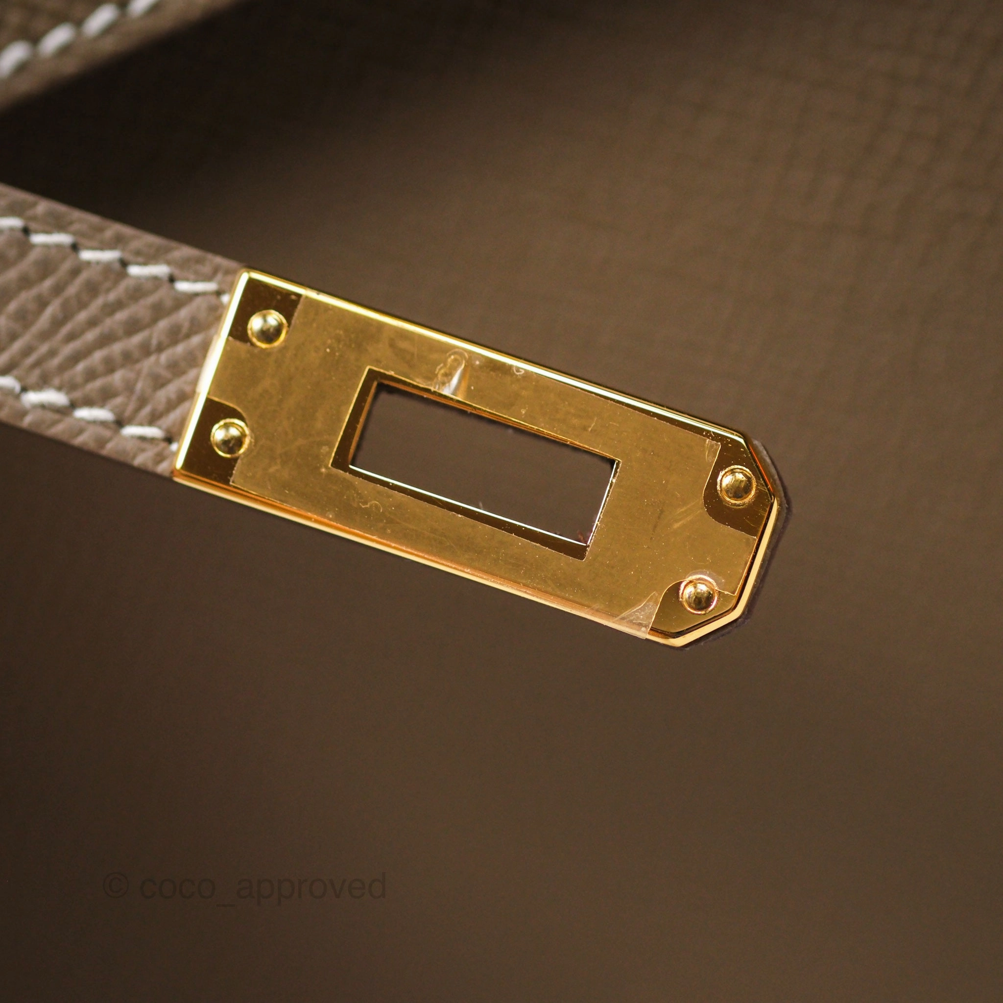 Herms Sellier Kelly 25 Etoupe 18 Epsom Gold Hardware