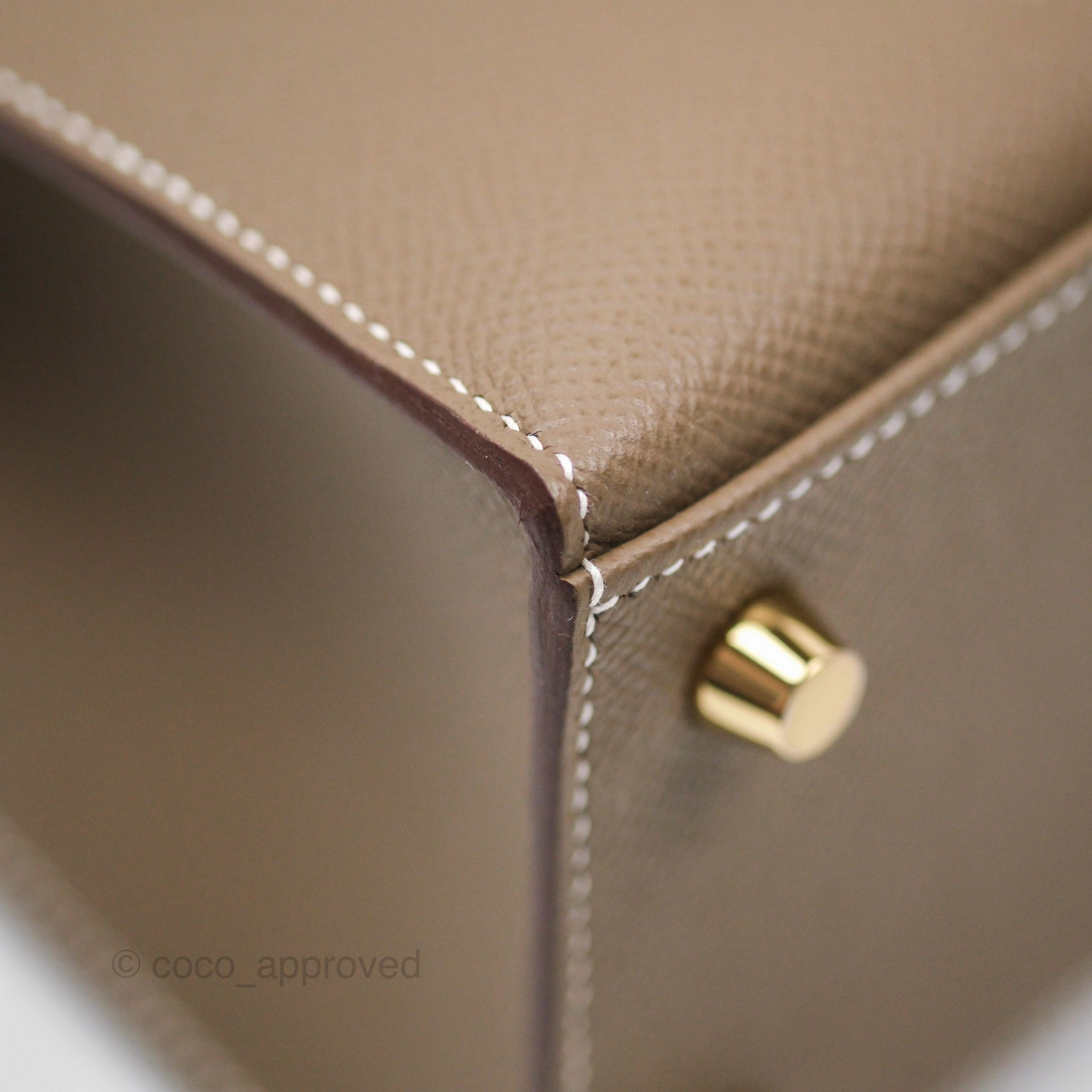 Herms Sellier Kelly 25 Etoupe 18 Epsom Gold Hardware