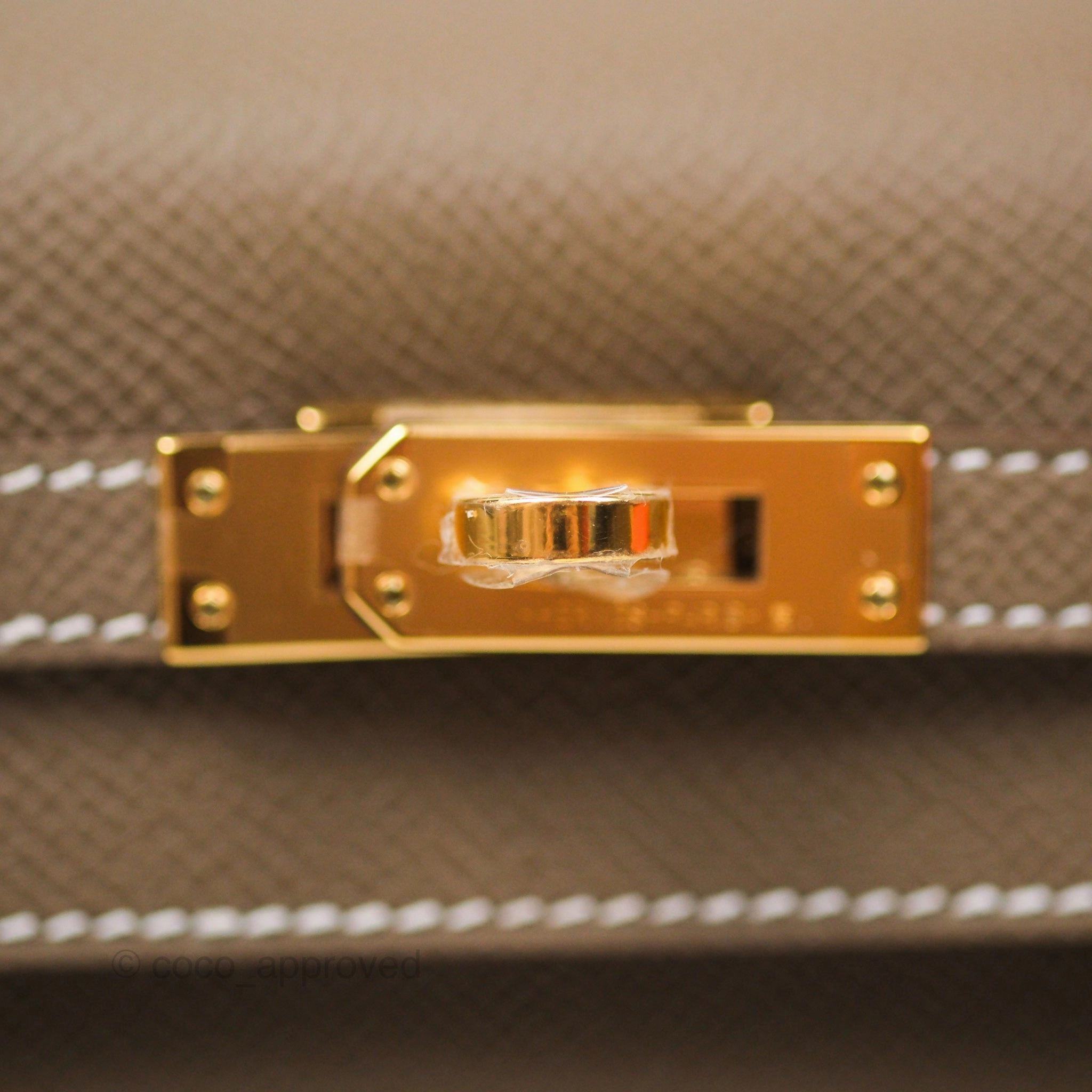 Herms Sellier Kelly 25 Etoupe 18 Epsom Gold Hardware