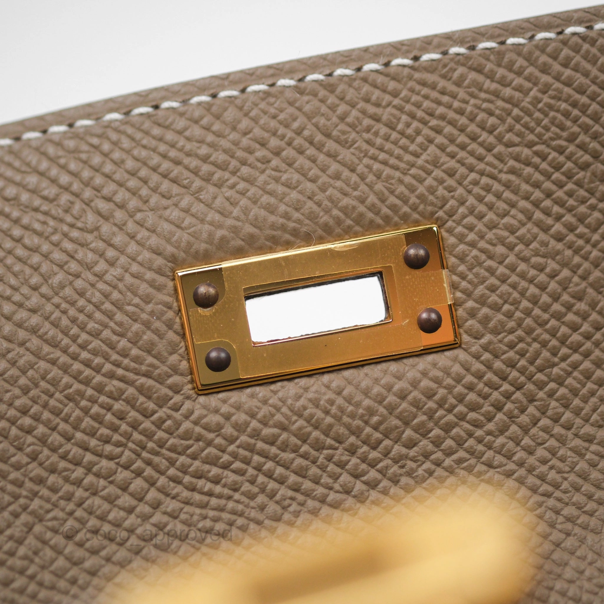 Herms Sellier Kelly 25 Etoupe 18 Epsom Gold Hardware