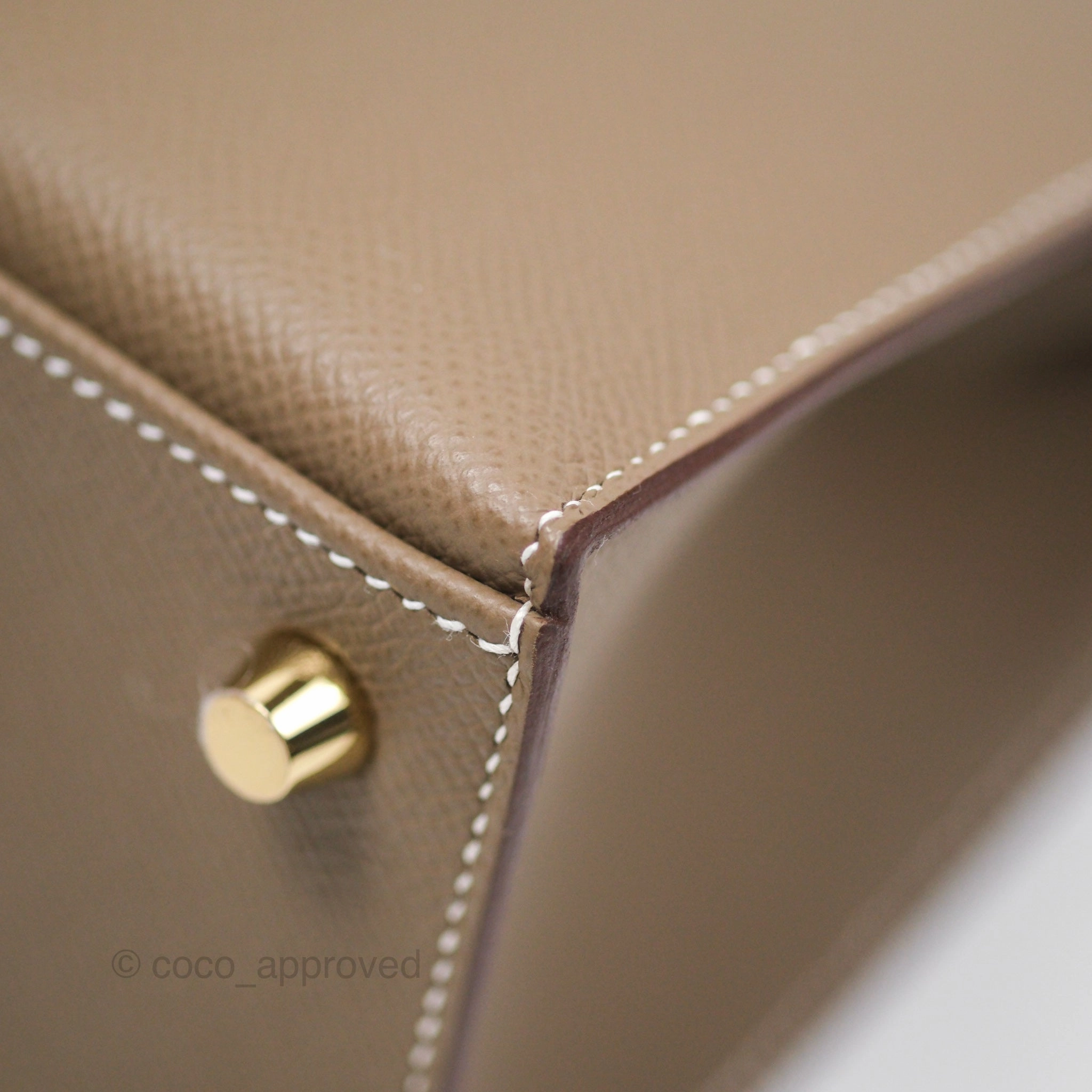 Herms Sellier Kelly 25 Etoupe 18 Epsom Gold Hardware