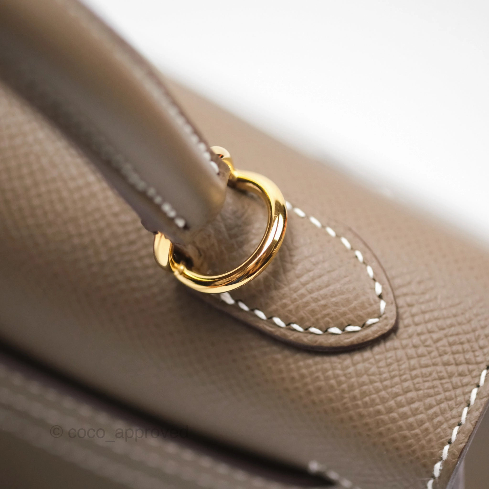 Herms Sellier Kelly 25 Etoupe 18 Epsom Gold Hardware