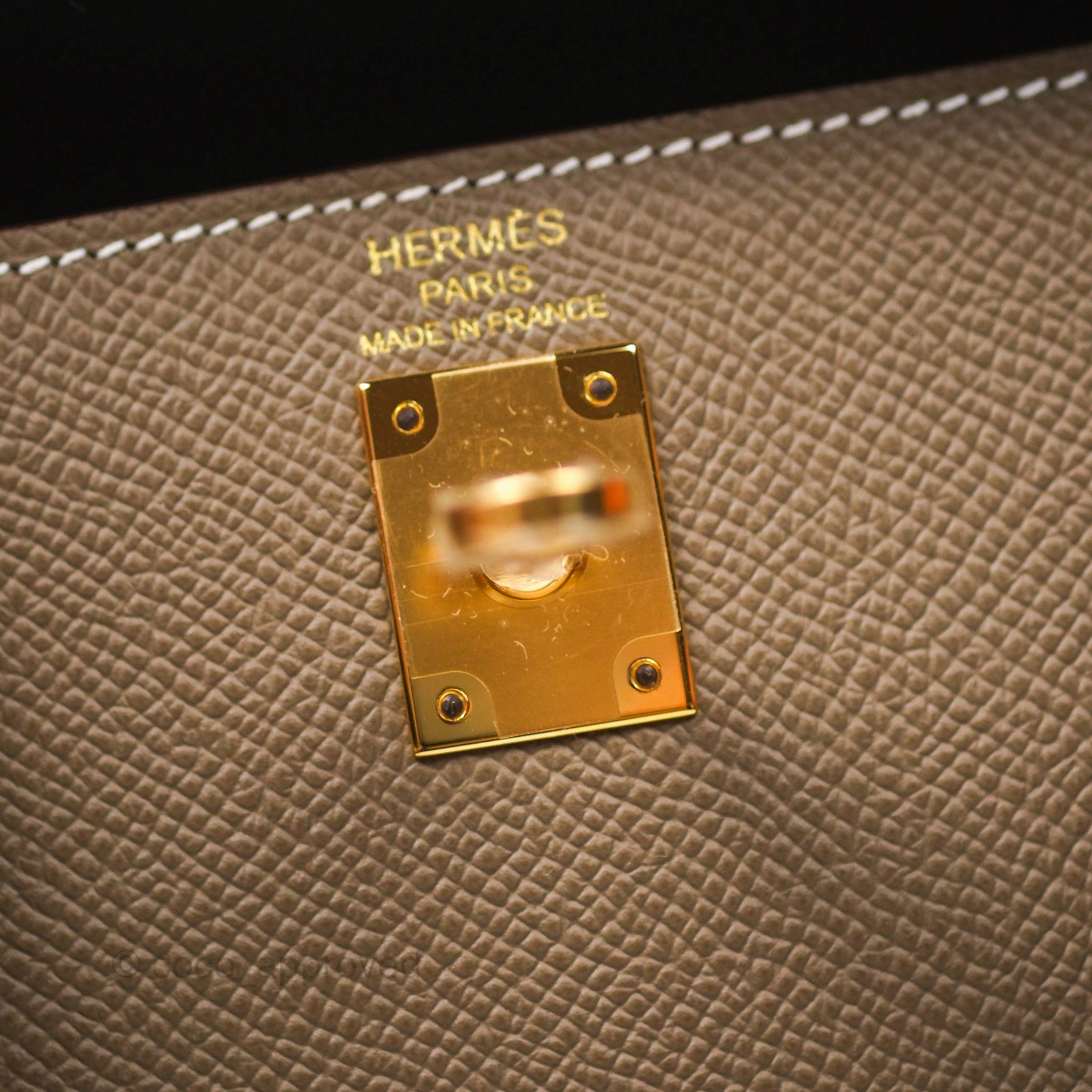 Herms Sellier Kelly 25 Etoupe 18 Epsom Gold Hardware
