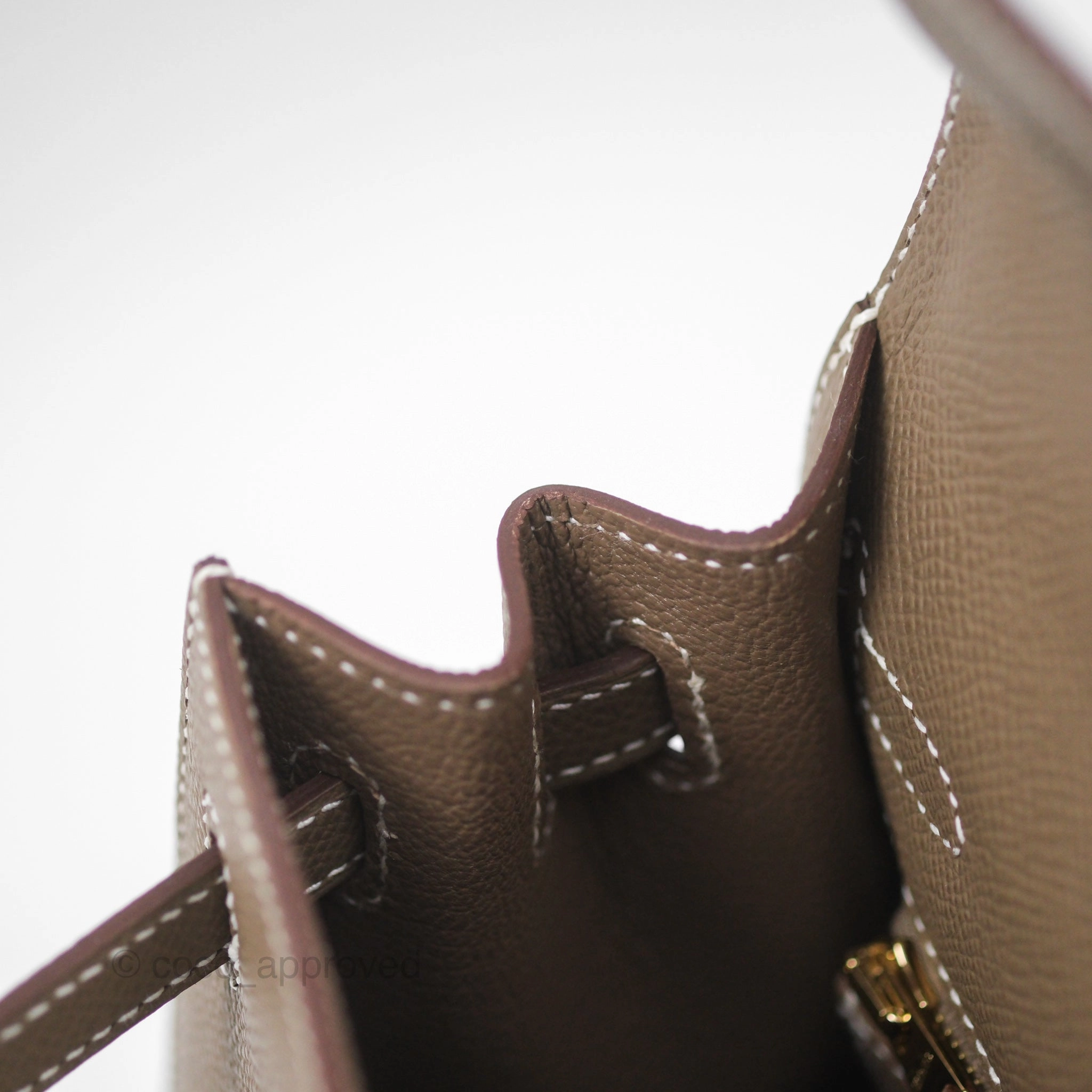 Herms Sellier Kelly 25 Etoupe 18 Epsom Gold Hardware