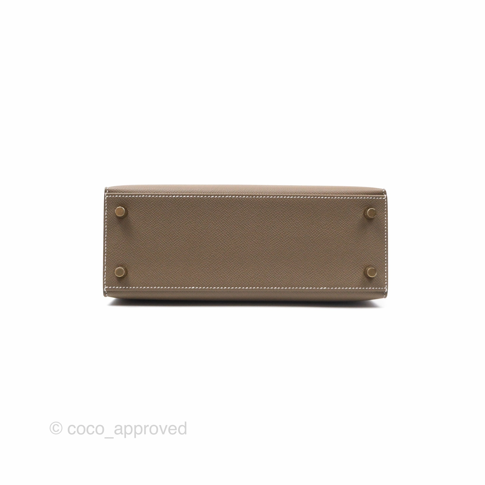 Herms Sellier Kelly 25 Etoupe 18 Epsom Gold Hardware