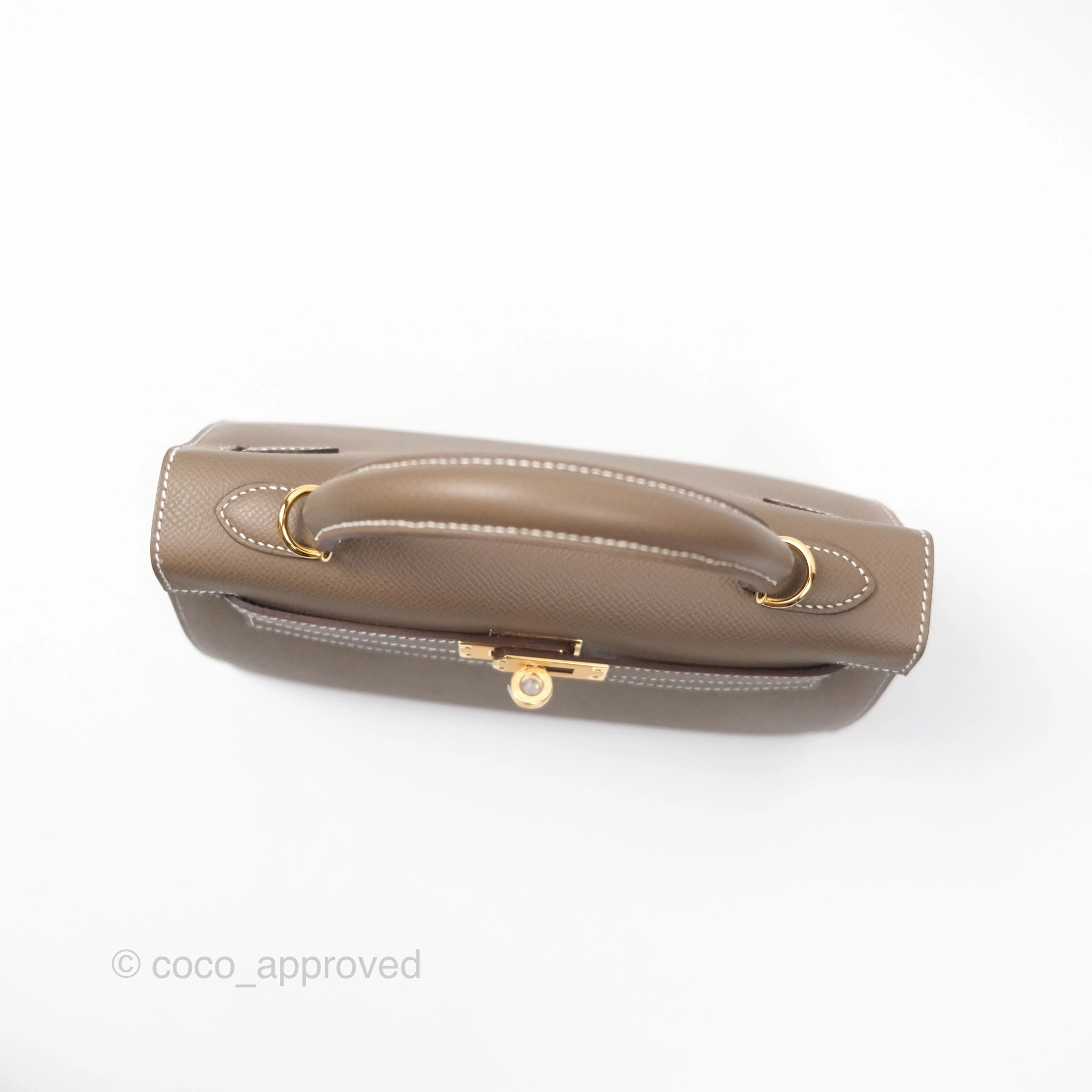 Herms Sellier Kelly 25 Etoupe 18 Epsom Gold Hardware