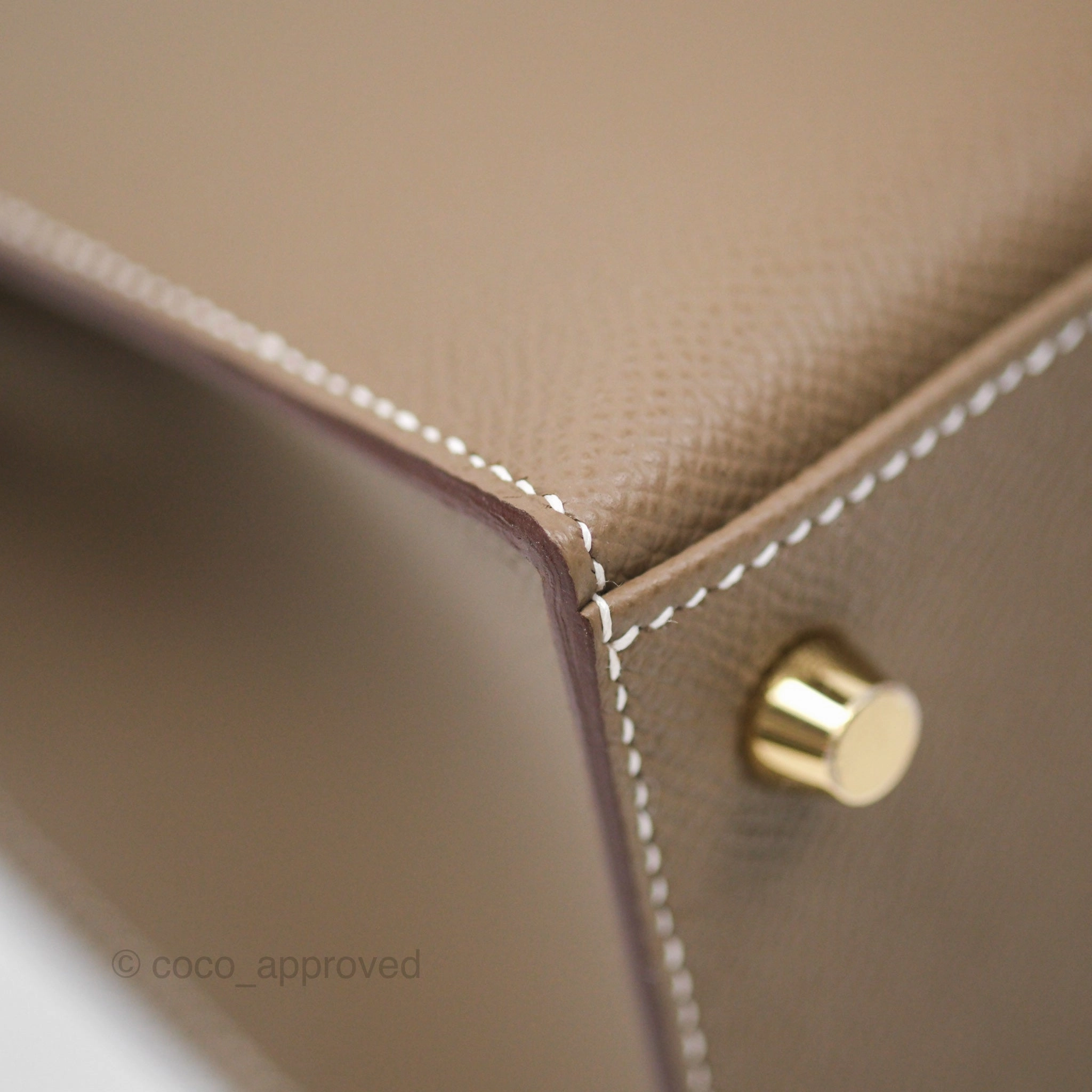 Herms Sellier Kelly 25 Etoupe 18 Epsom Gold Hardware