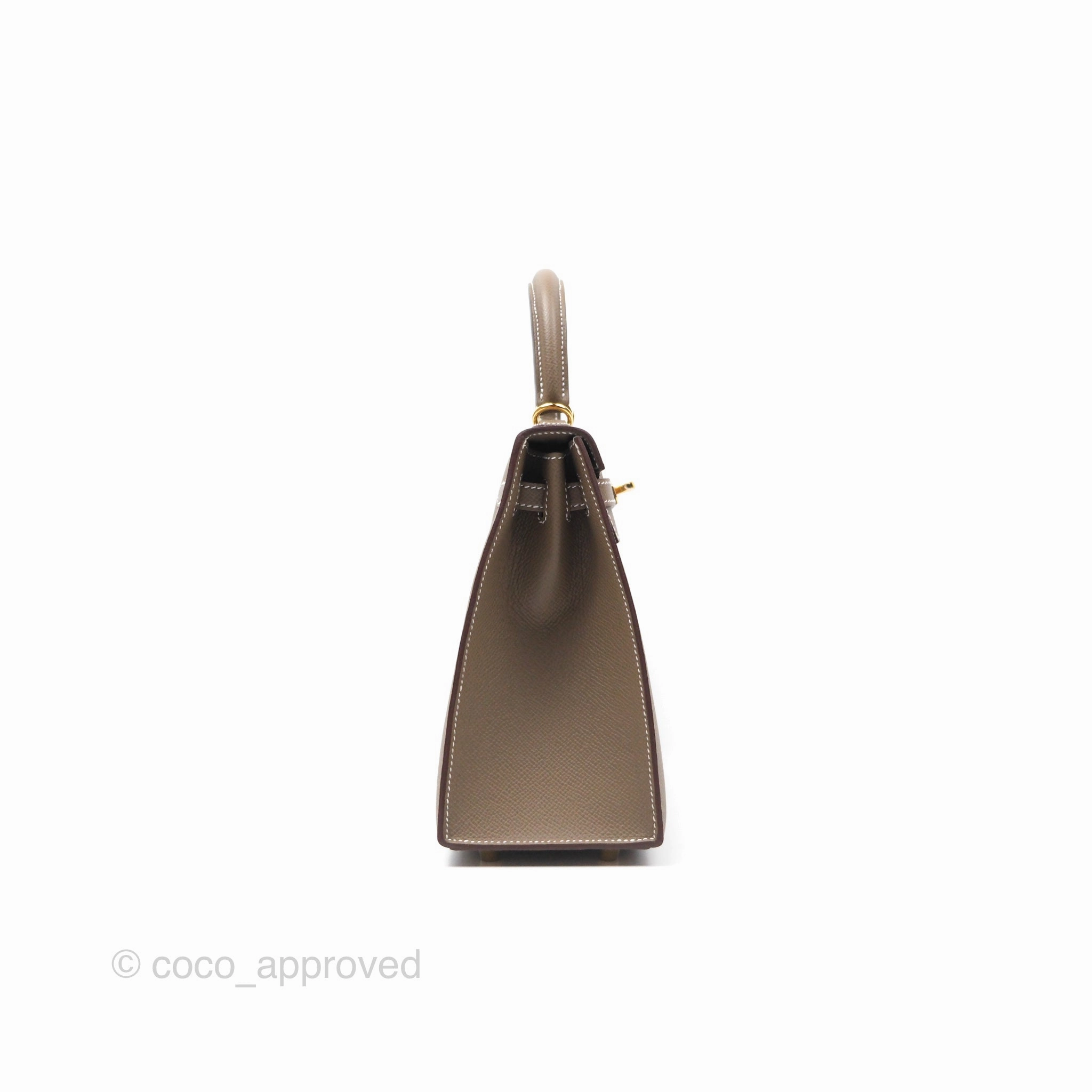 Herms Sellier Kelly 25 Etoupe 18 Epsom Gold Hardware