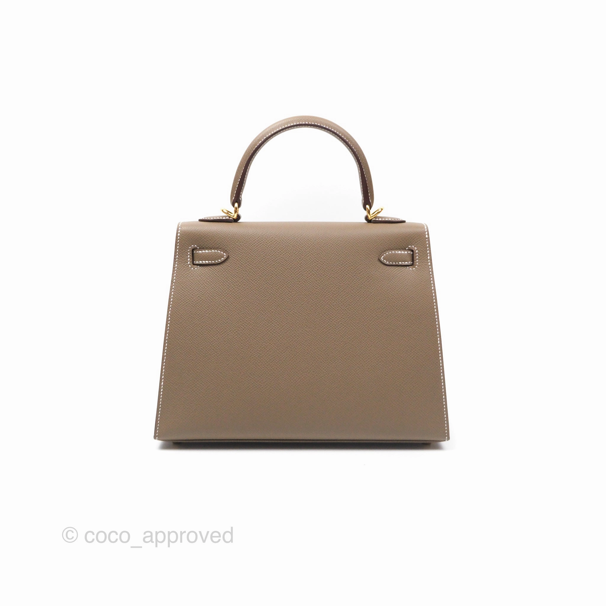 Herms Sellier Kelly 25 Etoupe 18 Epsom Gold Hardware