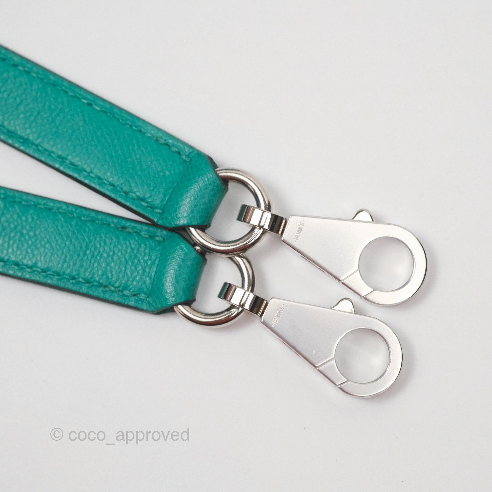 Herms Sellier Kelly 25 Madame Leather Vert Verone U1/ Bleu De Prusse 7P Palladium Hardware