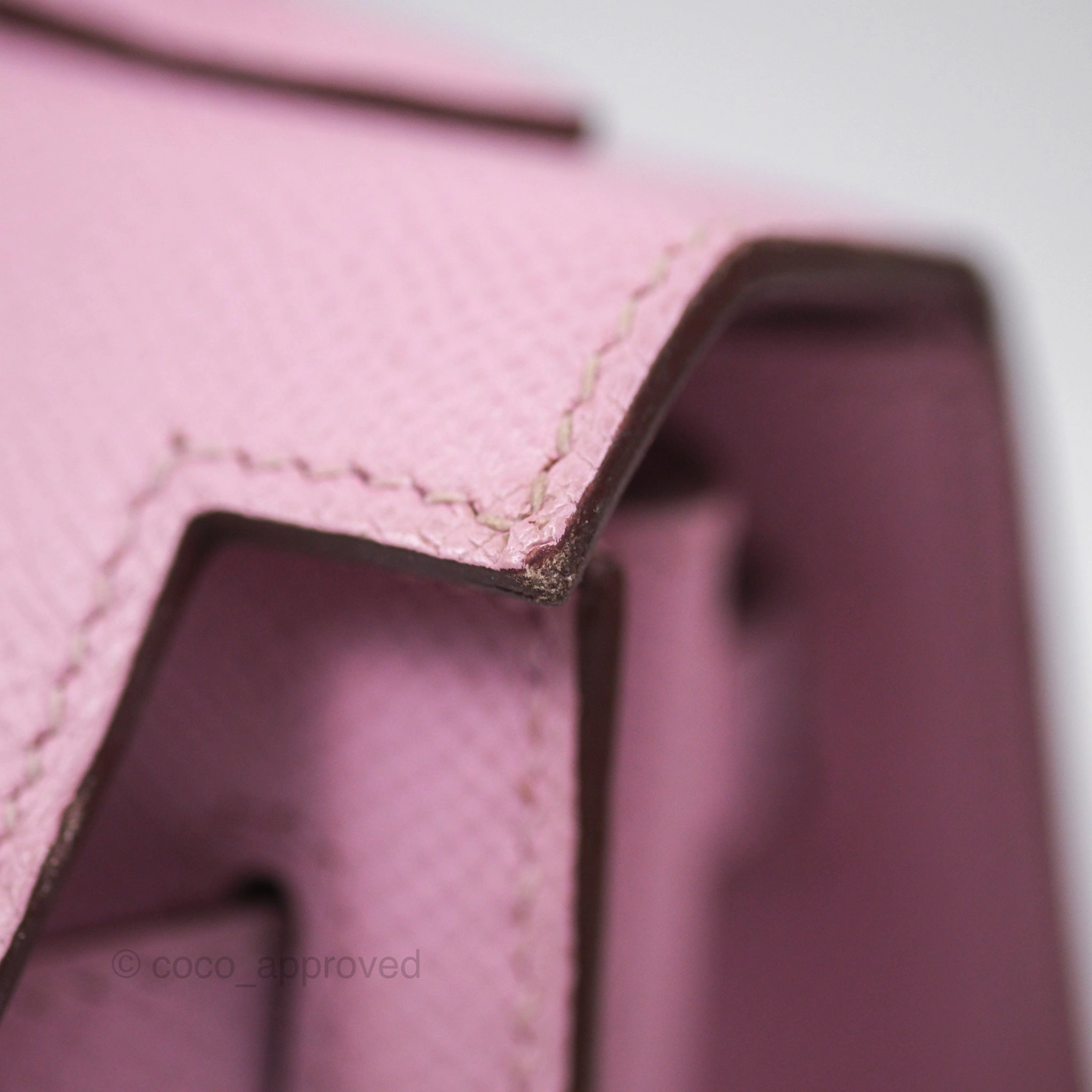 Herms Sellier Kelly 25 Mauve Sylvestre X9 Epsom Palladium Hardware