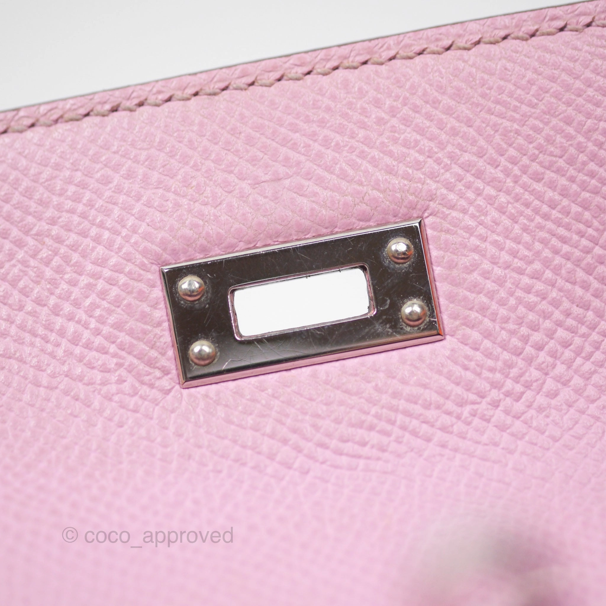 Herms Sellier Kelly 25 Mauve Sylvestre X9 Epsom Palladium Hardware