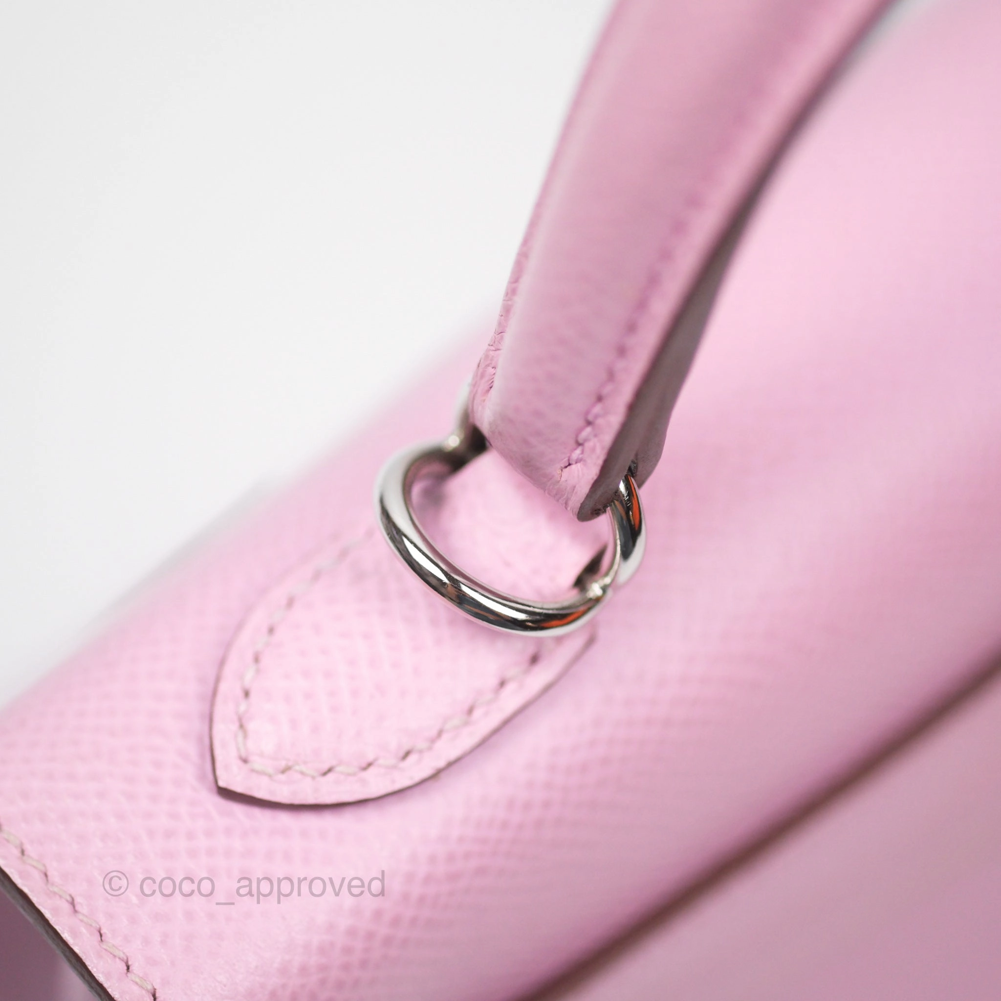 Herms Sellier Kelly 25 Mauve Sylvestre X9 Epsom Palladium Hardware