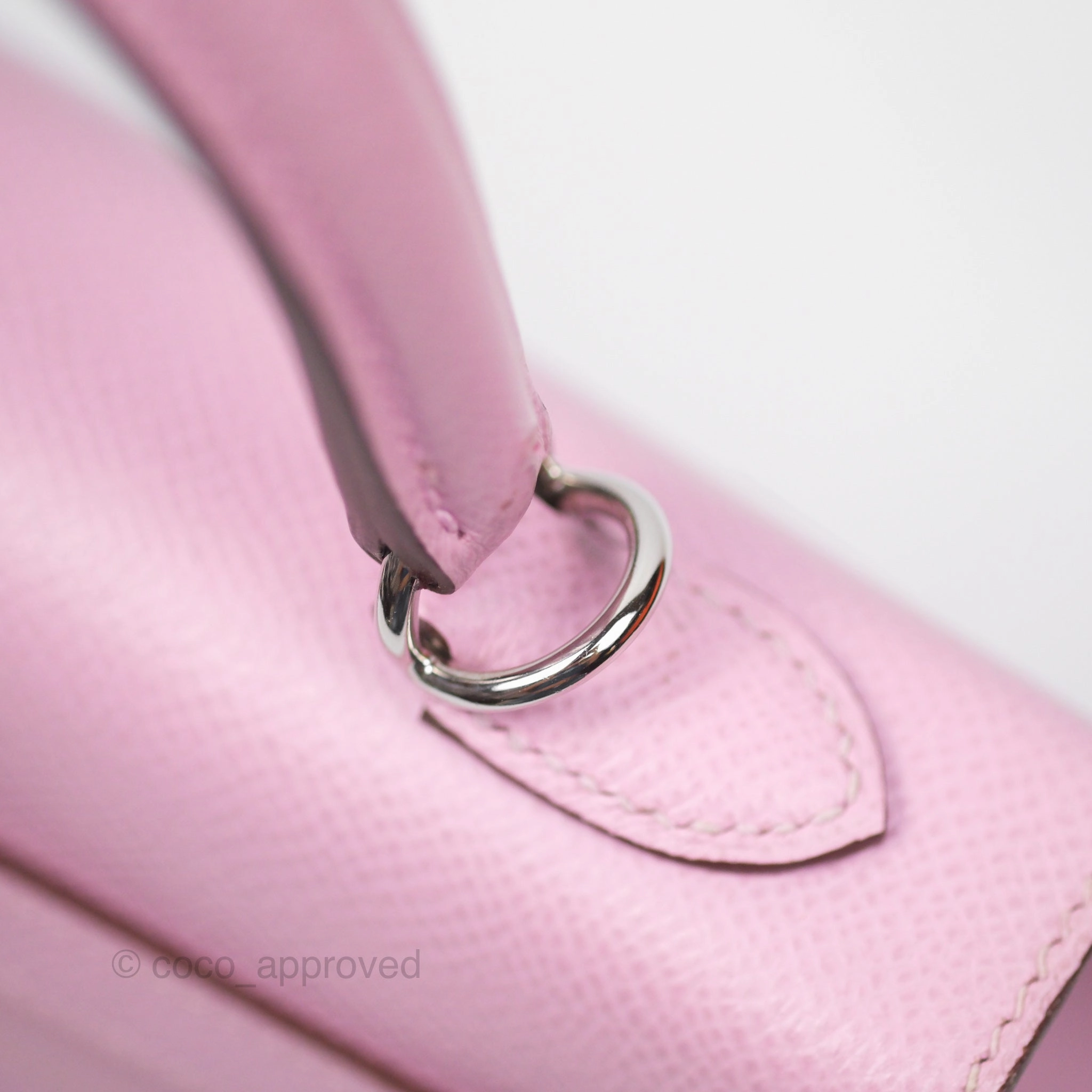 Herms Sellier Kelly 25 Mauve Sylvestre X9 Epsom Palladium Hardware