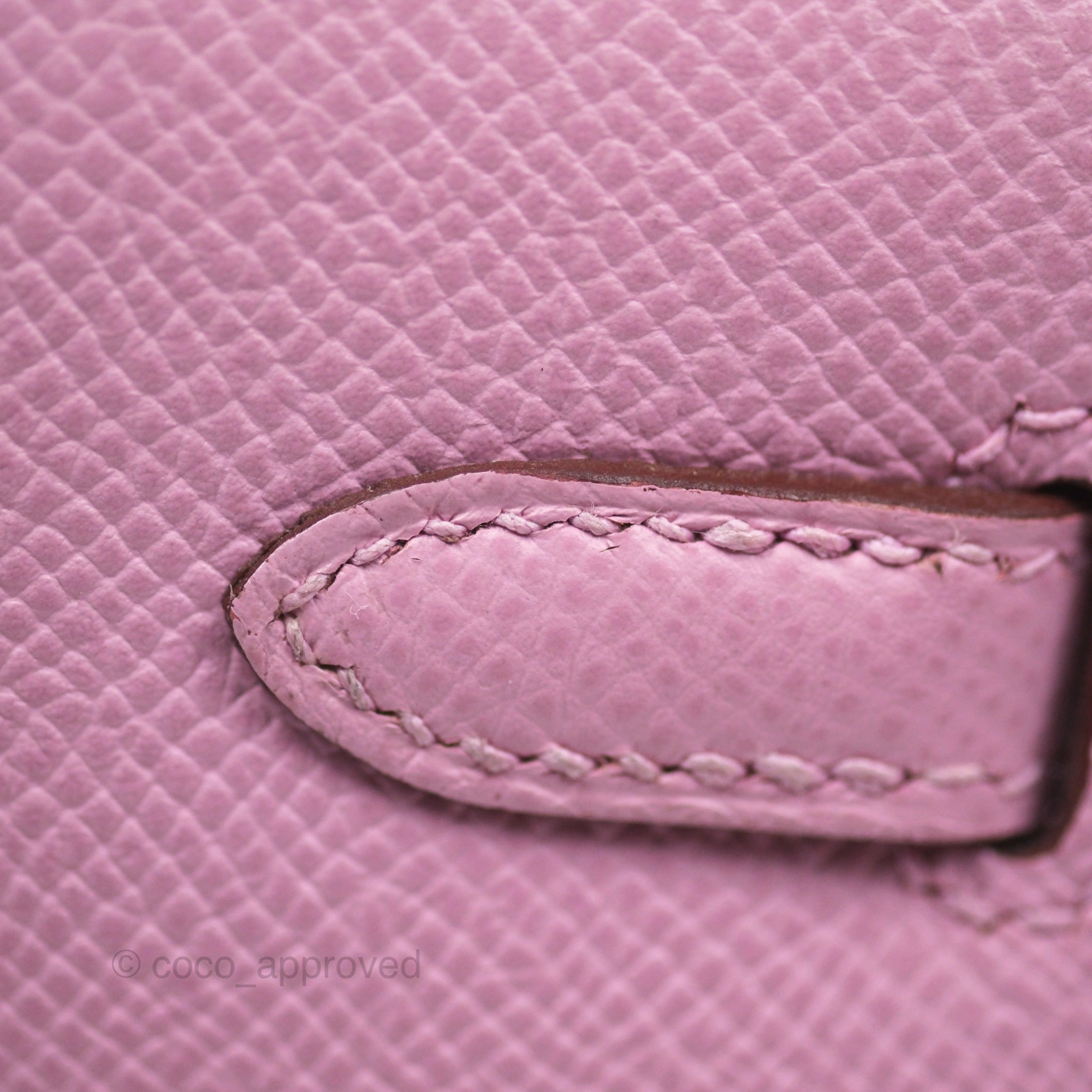 Herms Sellier Kelly 25 Mauve Sylvestre X9 Epsom Palladium Hardware