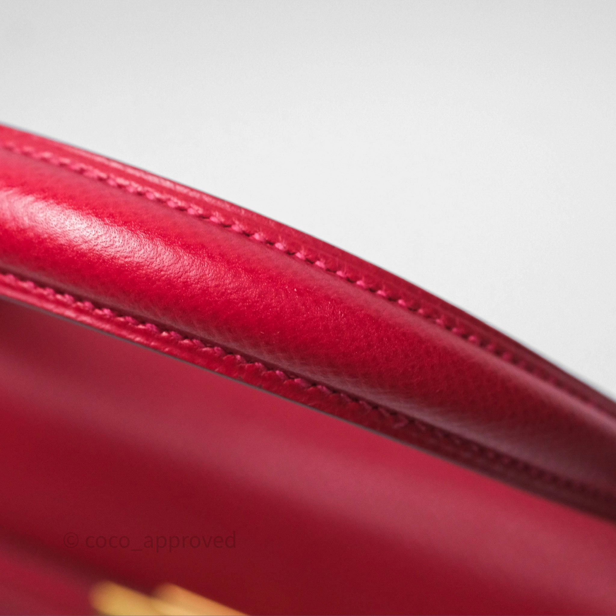 Herms Sellier Kelly 25 Rouge Casaque Q5 Epsom Gold Hardware