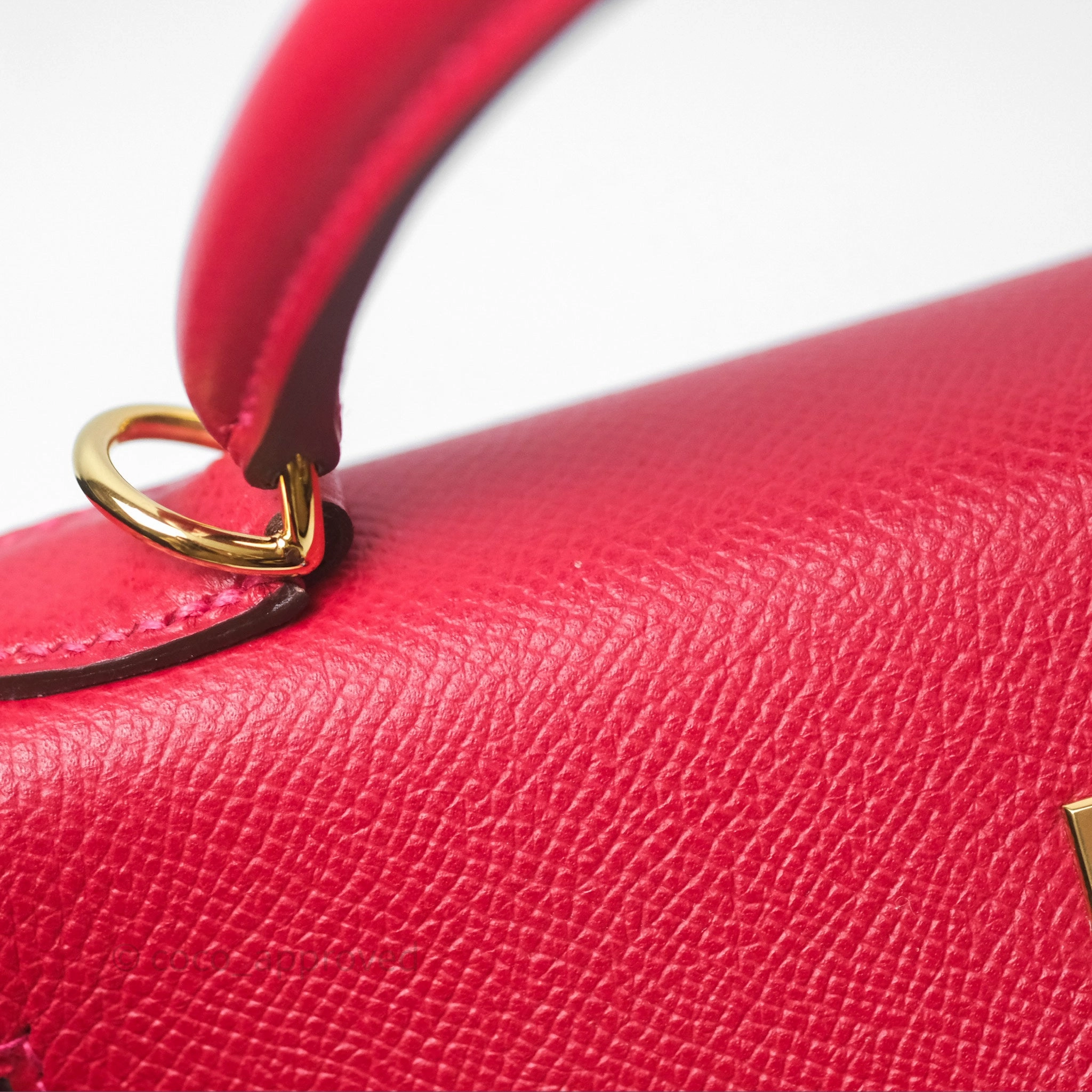 Herms Sellier Kelly 25 Rouge Casaque Q5 Epsom Gold Hardware