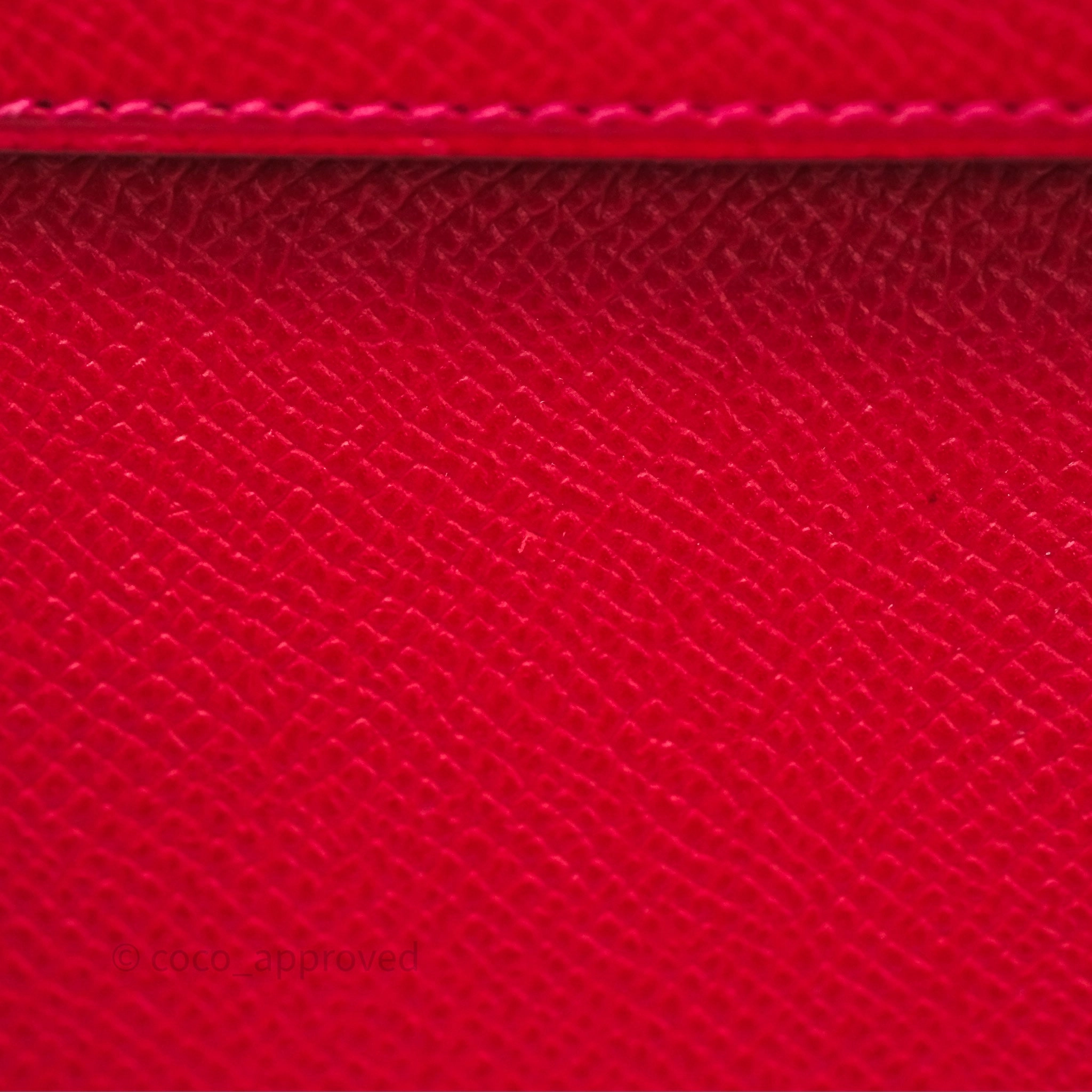 Herms Sellier Kelly 25 Rouge Casaque Q5 Epsom Gold Hardware