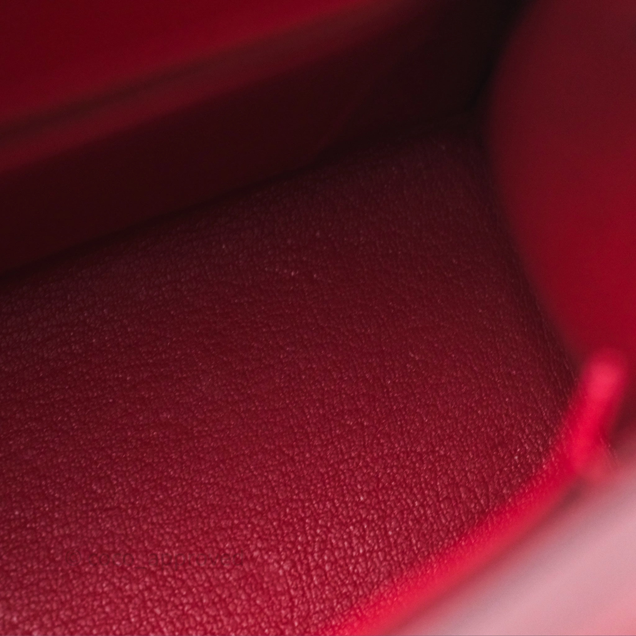 Herms Sellier Kelly 25 Rouge Casaque Q5 Epsom Gold Hardware