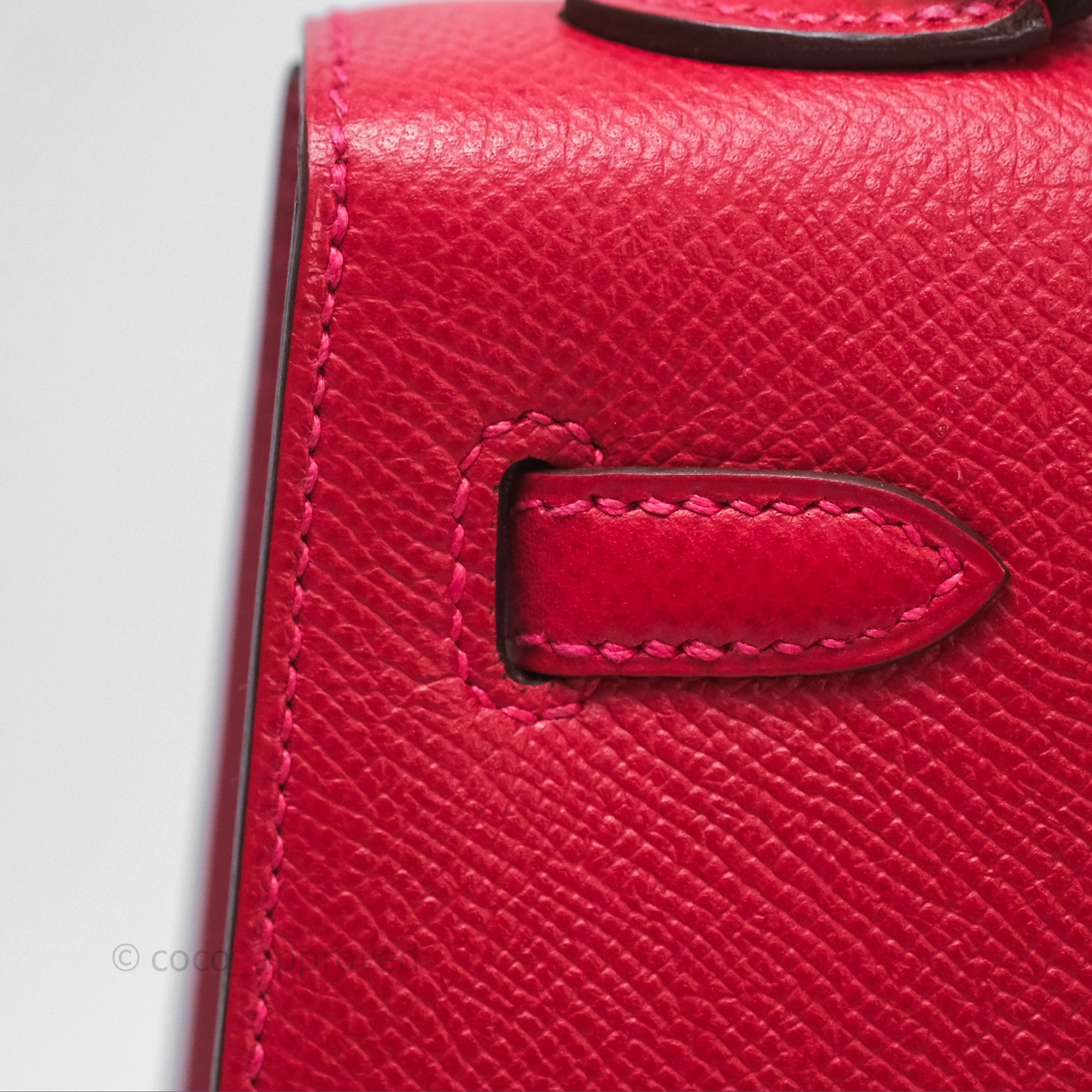 Herms Sellier Kelly 25 Rouge Casaque Q5 Epsom Gold Hardware