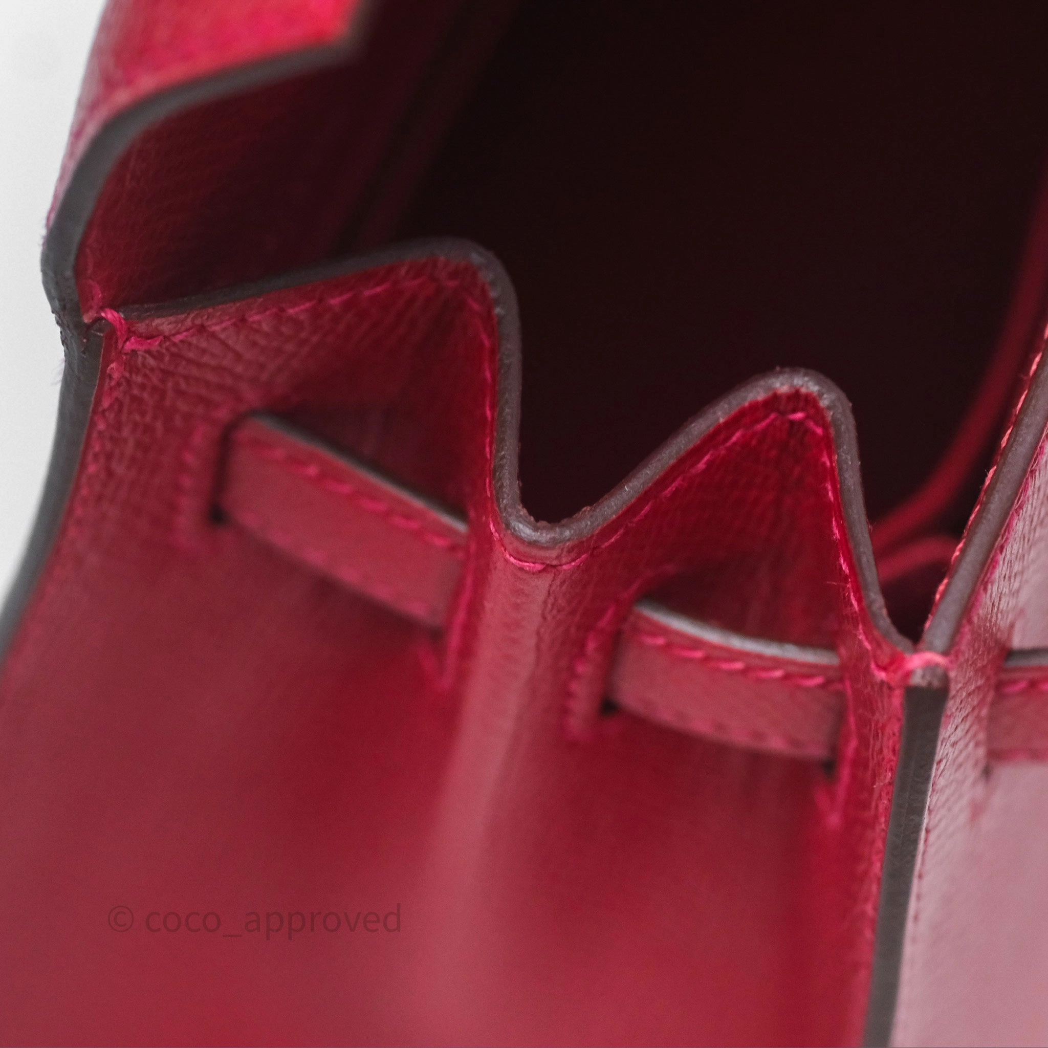 Herms Sellier Kelly 25 Rouge Casaque Q5 Epsom Gold Hardware
