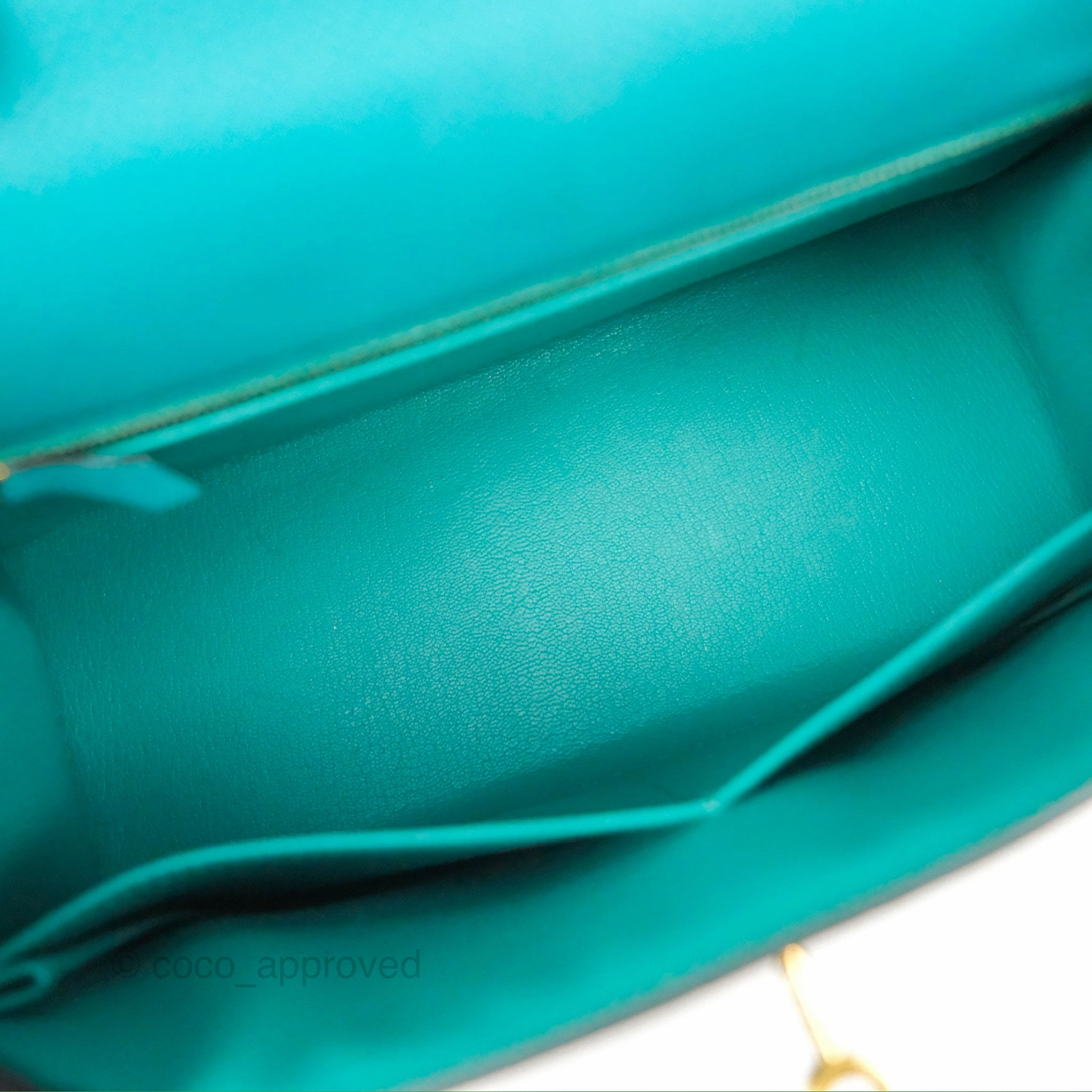 Herms Sellier Kelly 28 Bleu Paon Epsom Gold Hardware
