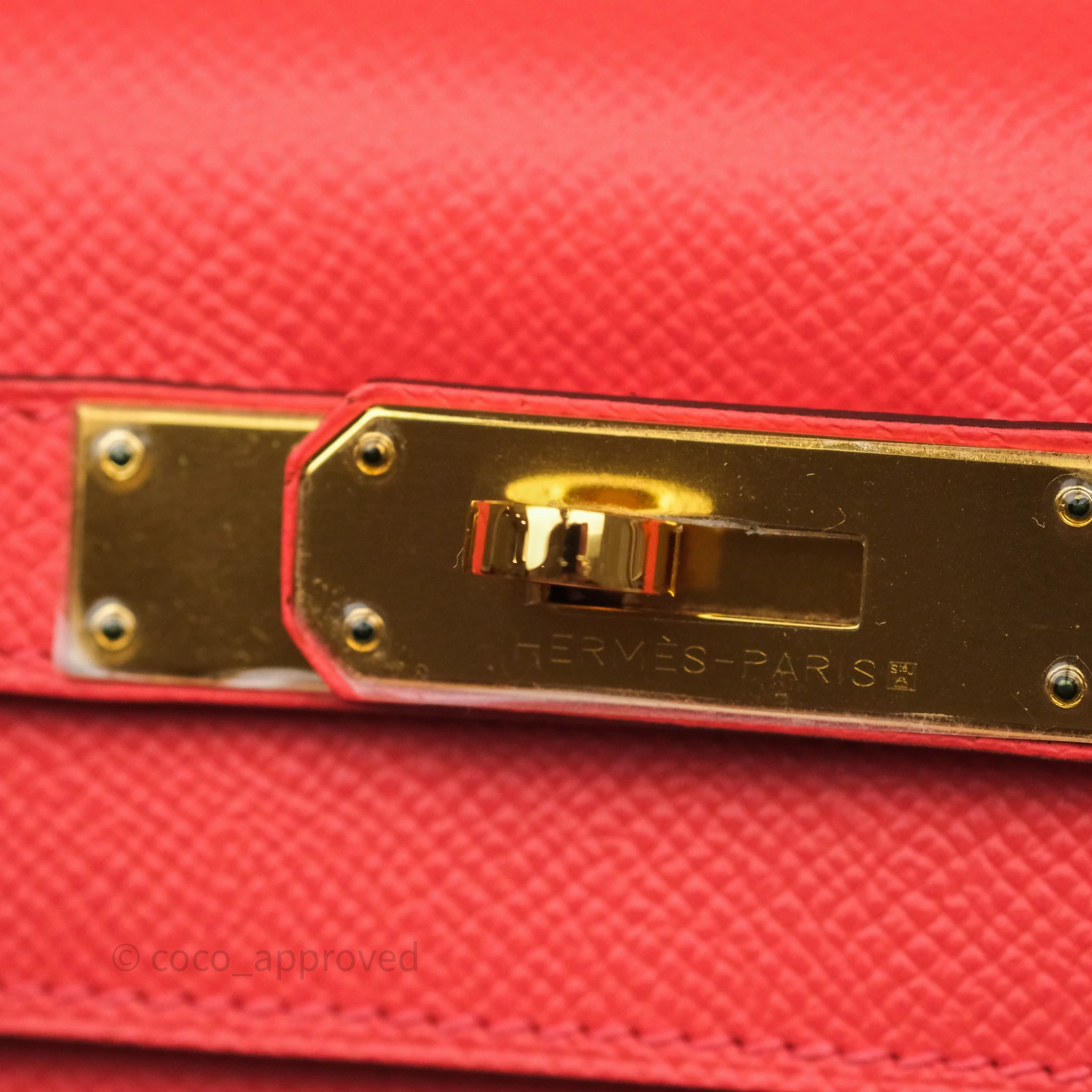 Herms Sellier Kelly 28 Rose Jaipur Epsom Gold Hardware