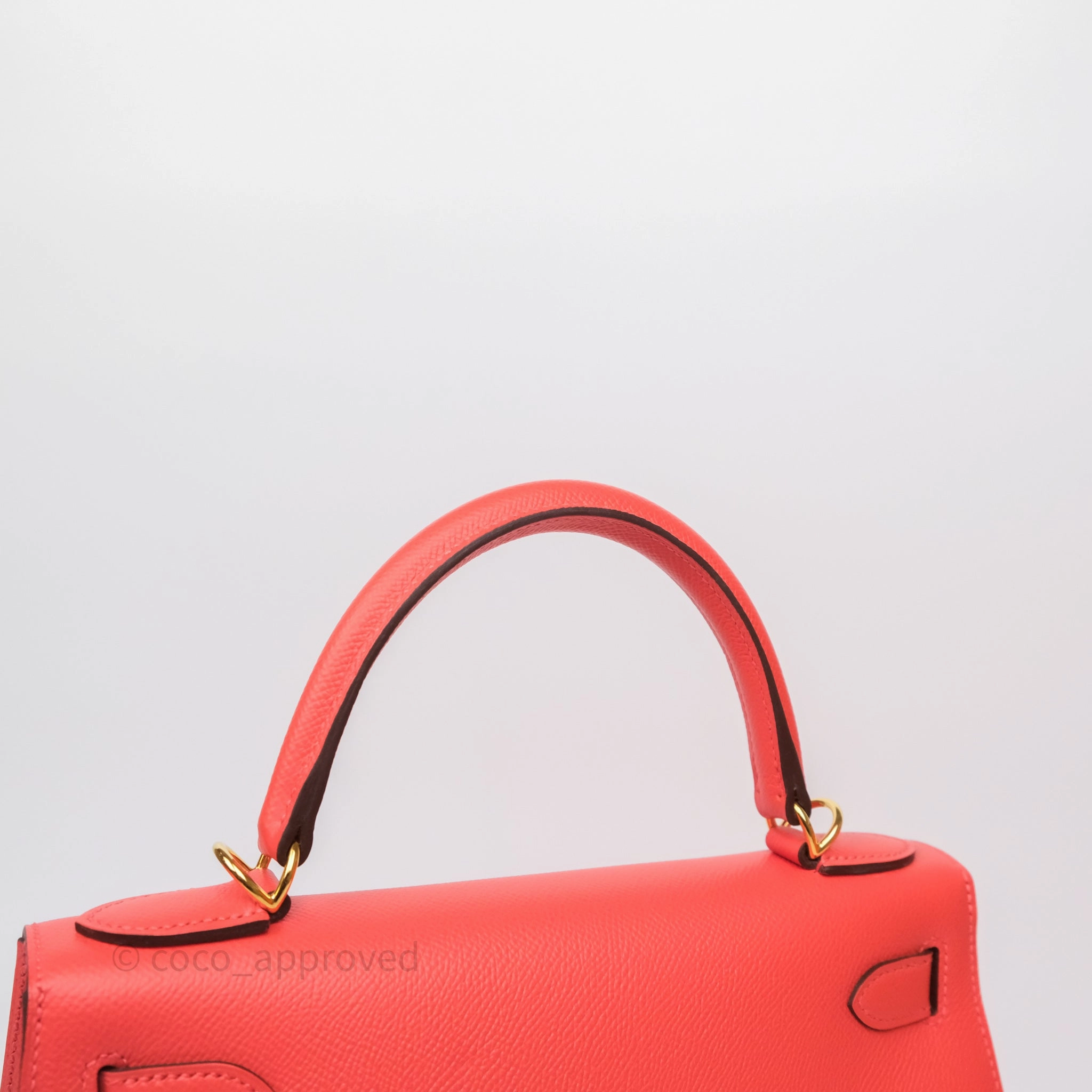 Herms Sellier Kelly 28 Rose Jaipur Epsom Gold Hardware