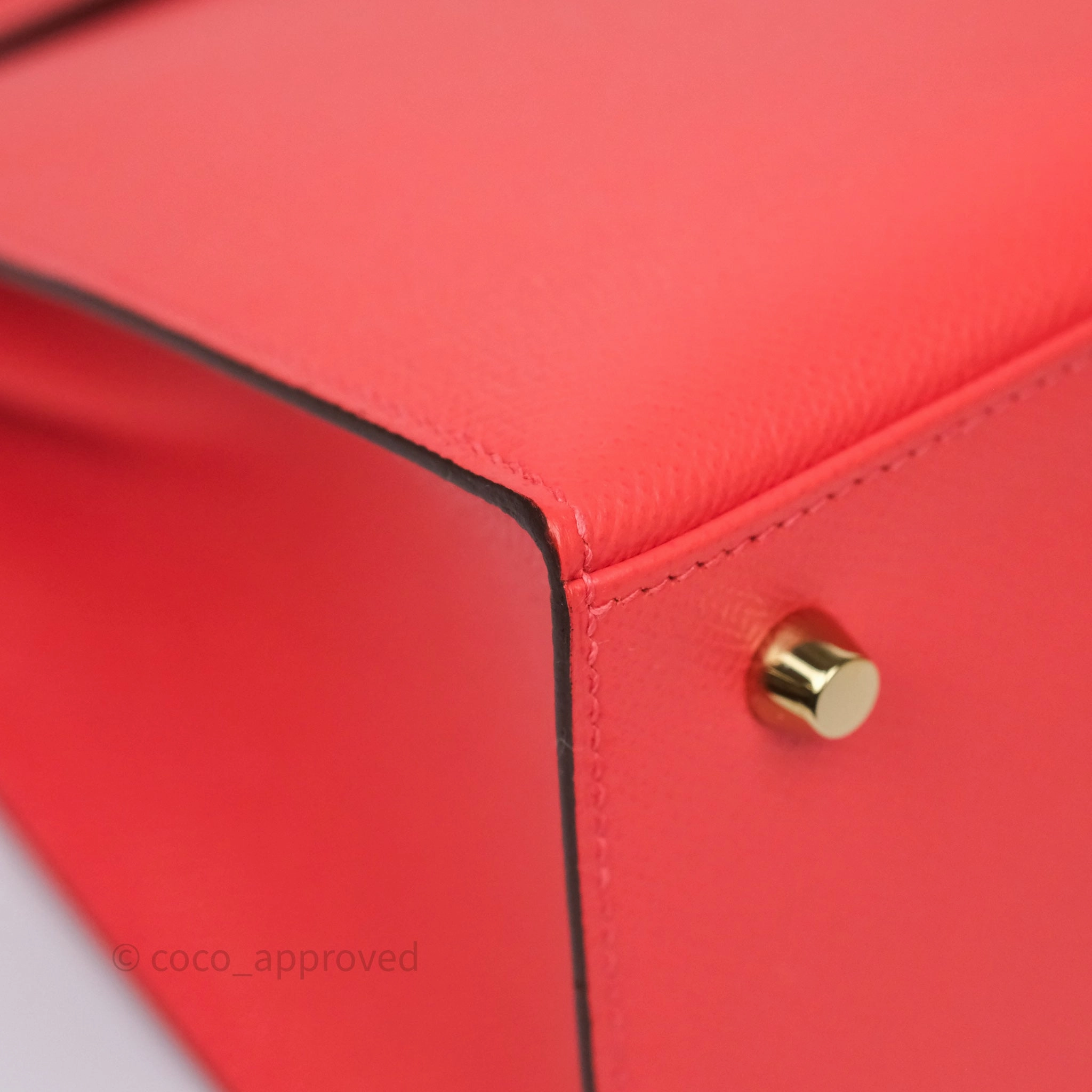 Herms Sellier Kelly 28 Rose Jaipur Epsom Gold Hardware