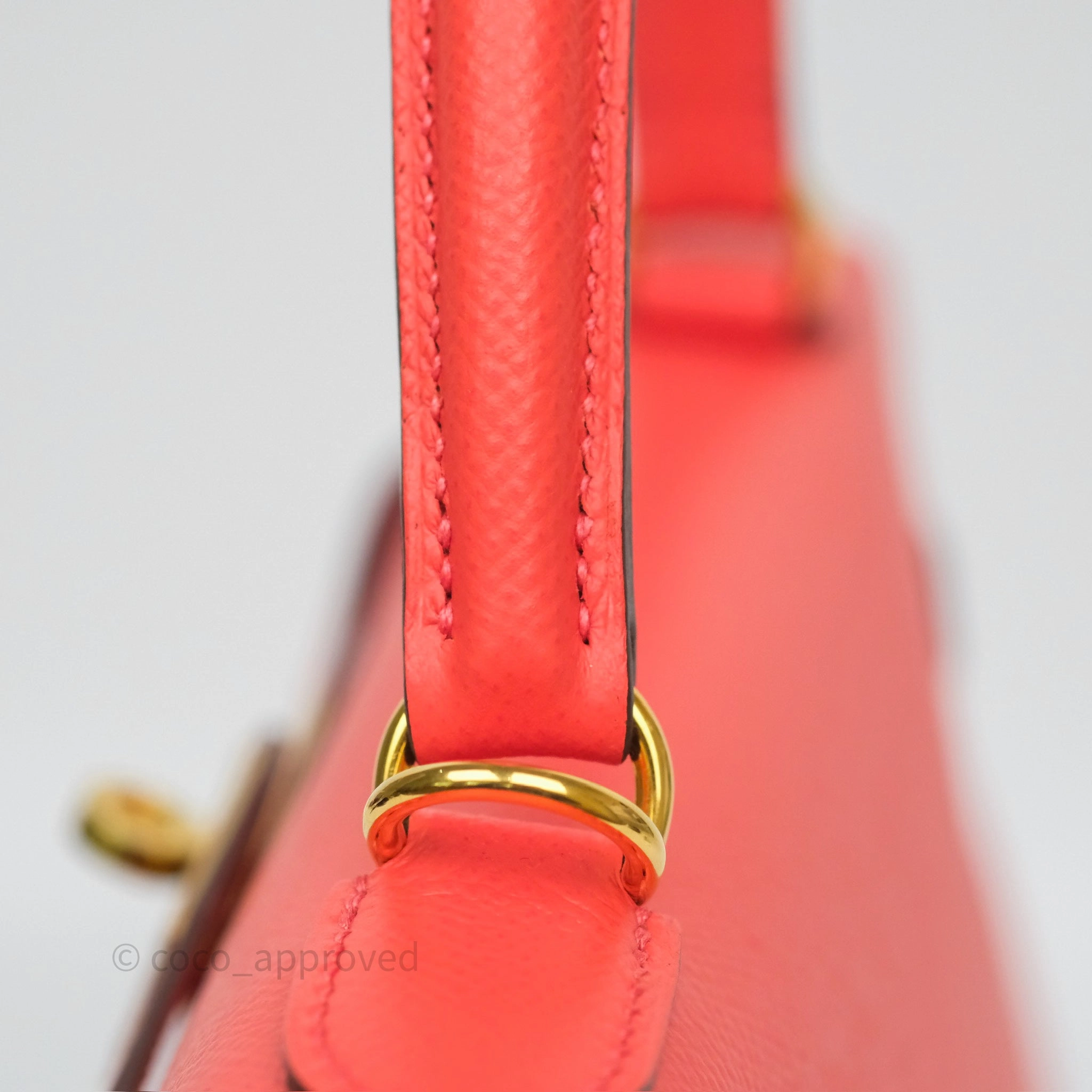Herms Sellier Kelly 28 Rose Jaipur Epsom Gold Hardware