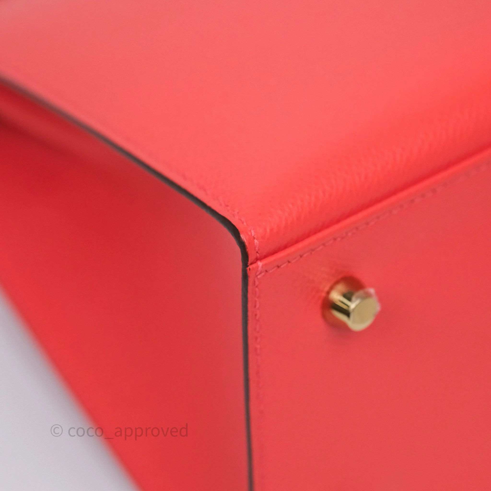 Herms Sellier Kelly 28 Rose Jaipur Epsom Gold Hardware