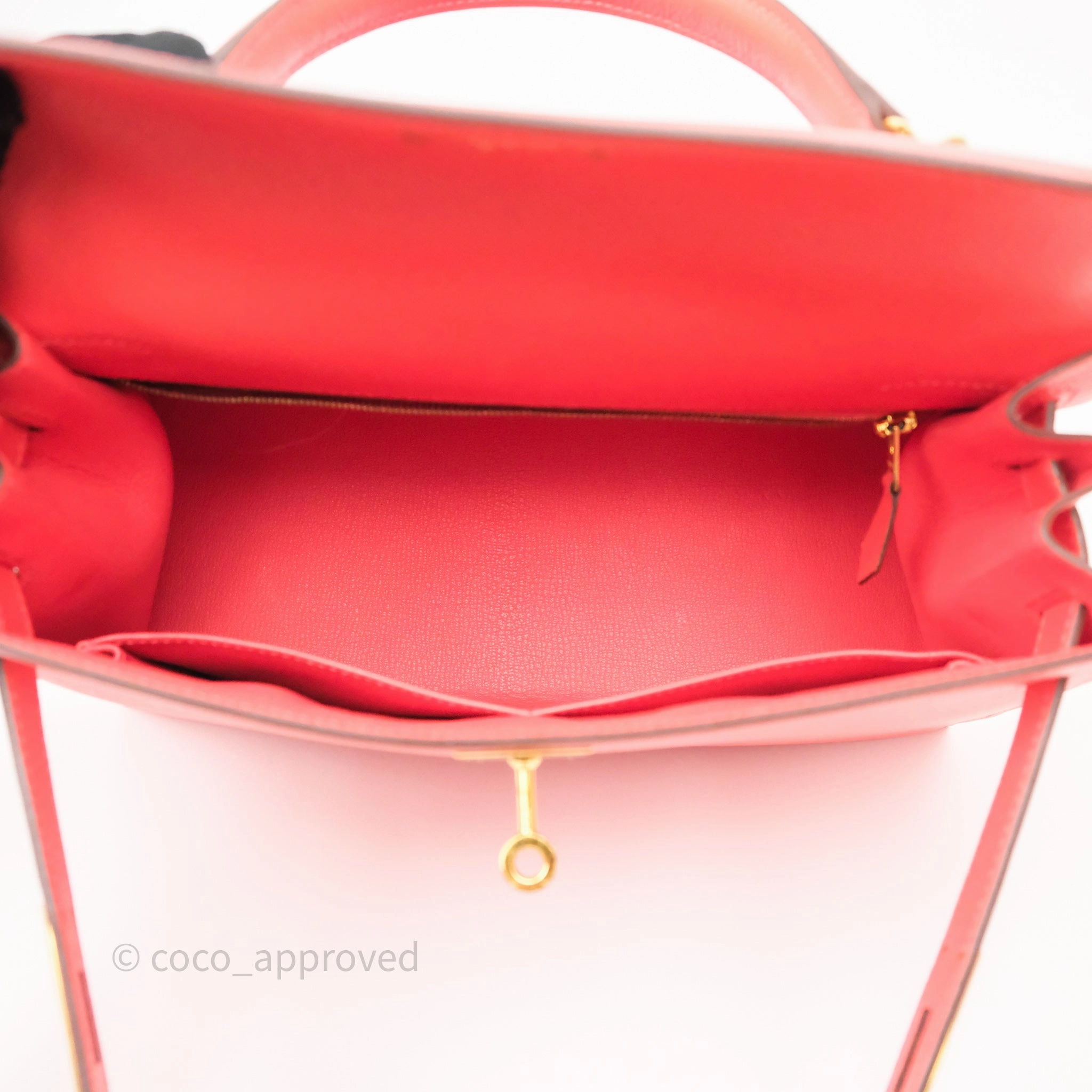Herms Sellier Kelly 28 Rose Jaipur Epsom Gold Hardware