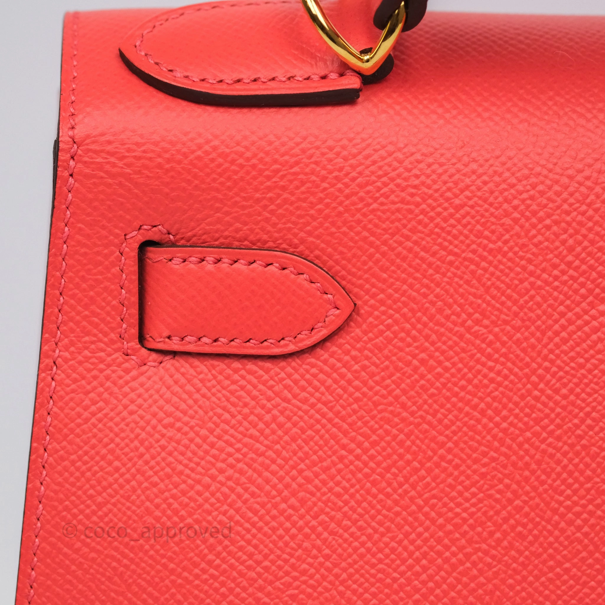 Herms Sellier Kelly 28 Rose Jaipur Epsom Gold Hardware