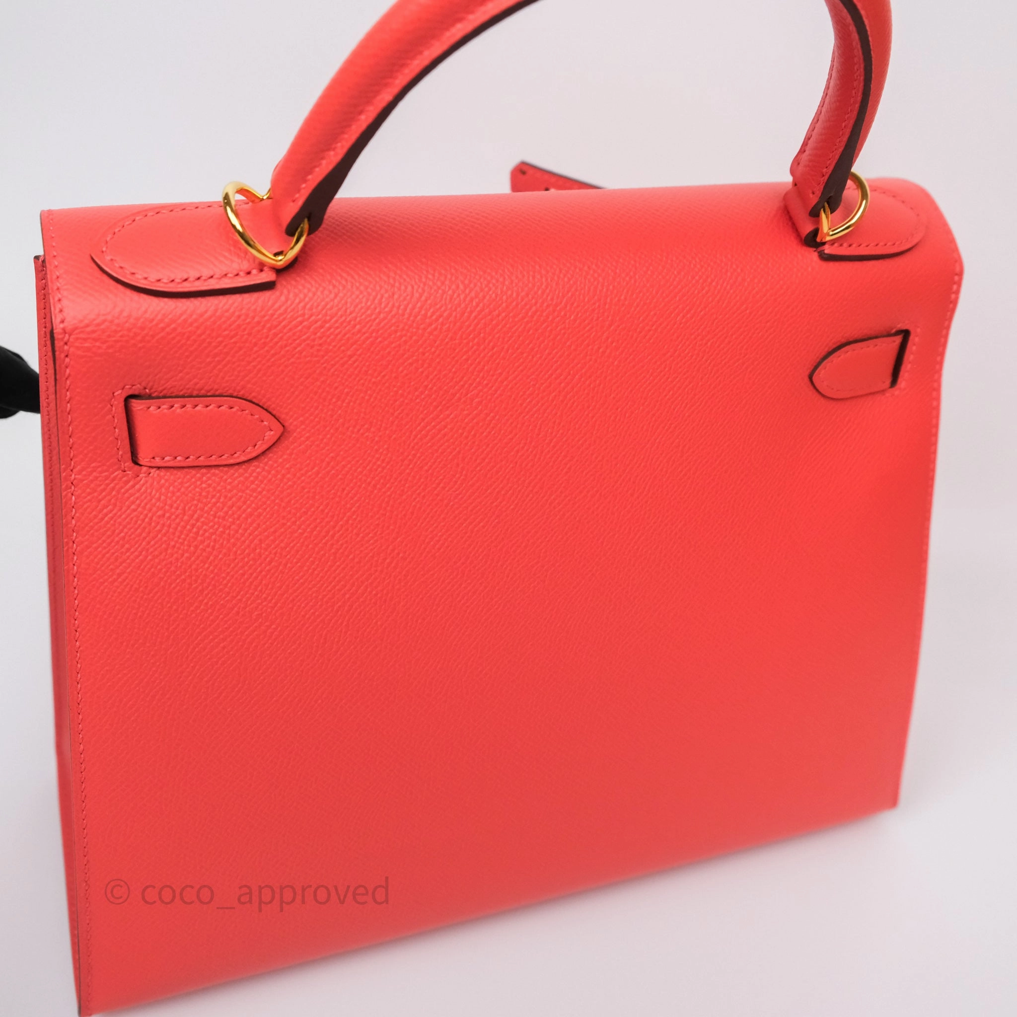 Herms Sellier Kelly 28 Rose Jaipur Epsom Gold Hardware