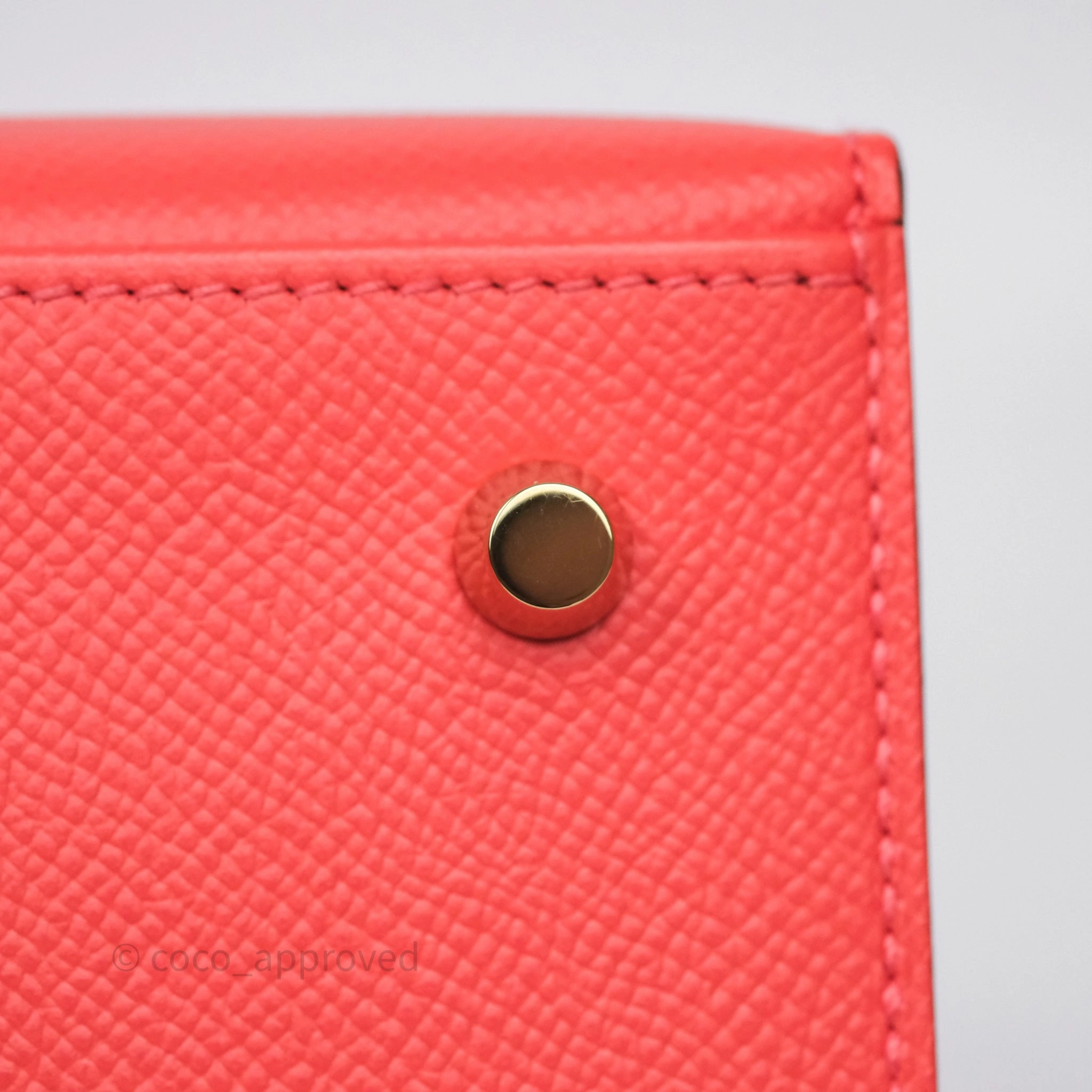 Herms Sellier Kelly 28 Rose Jaipur Epsom Gold Hardware