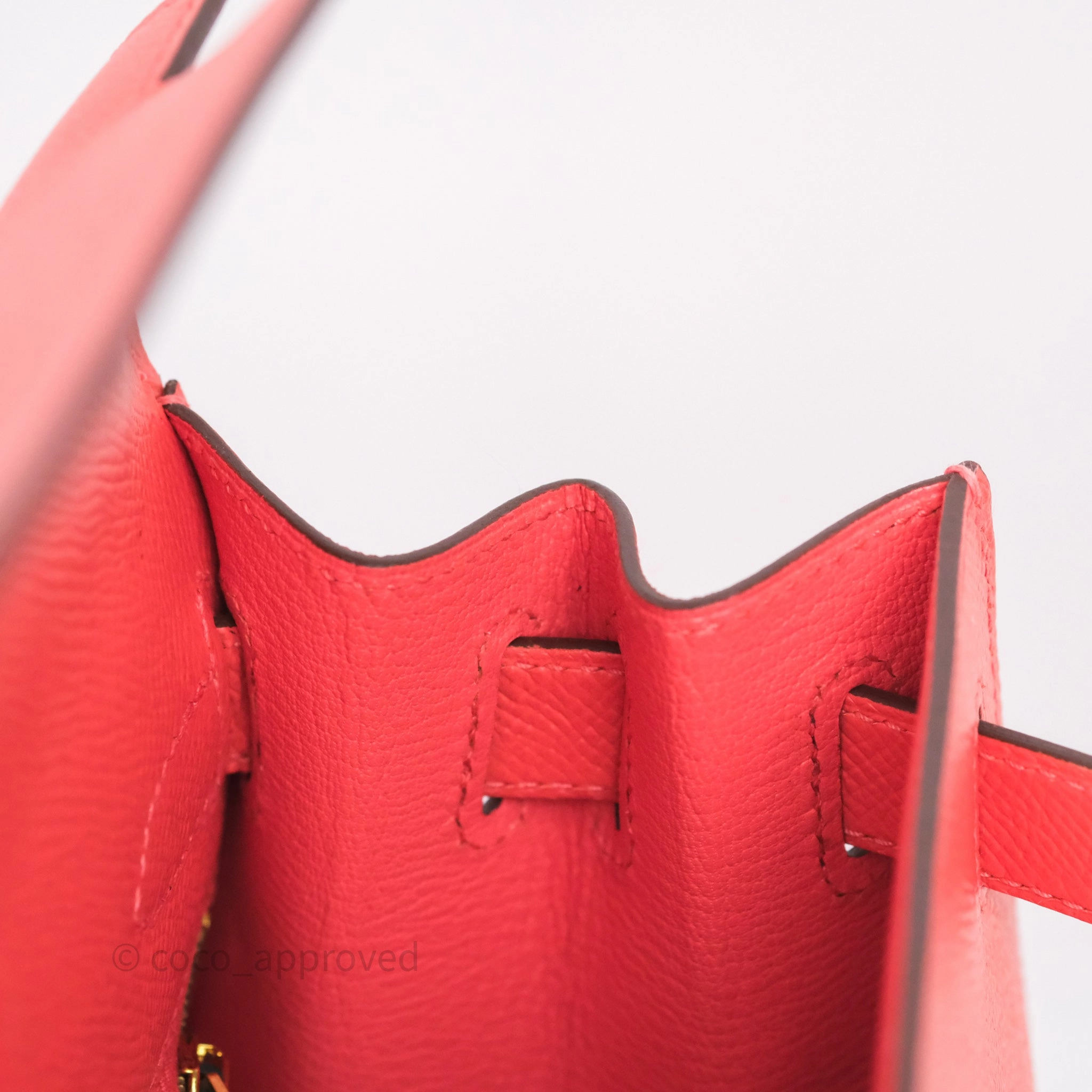 Herms Sellier Kelly 28 Rose Jaipur Epsom Gold Hardware