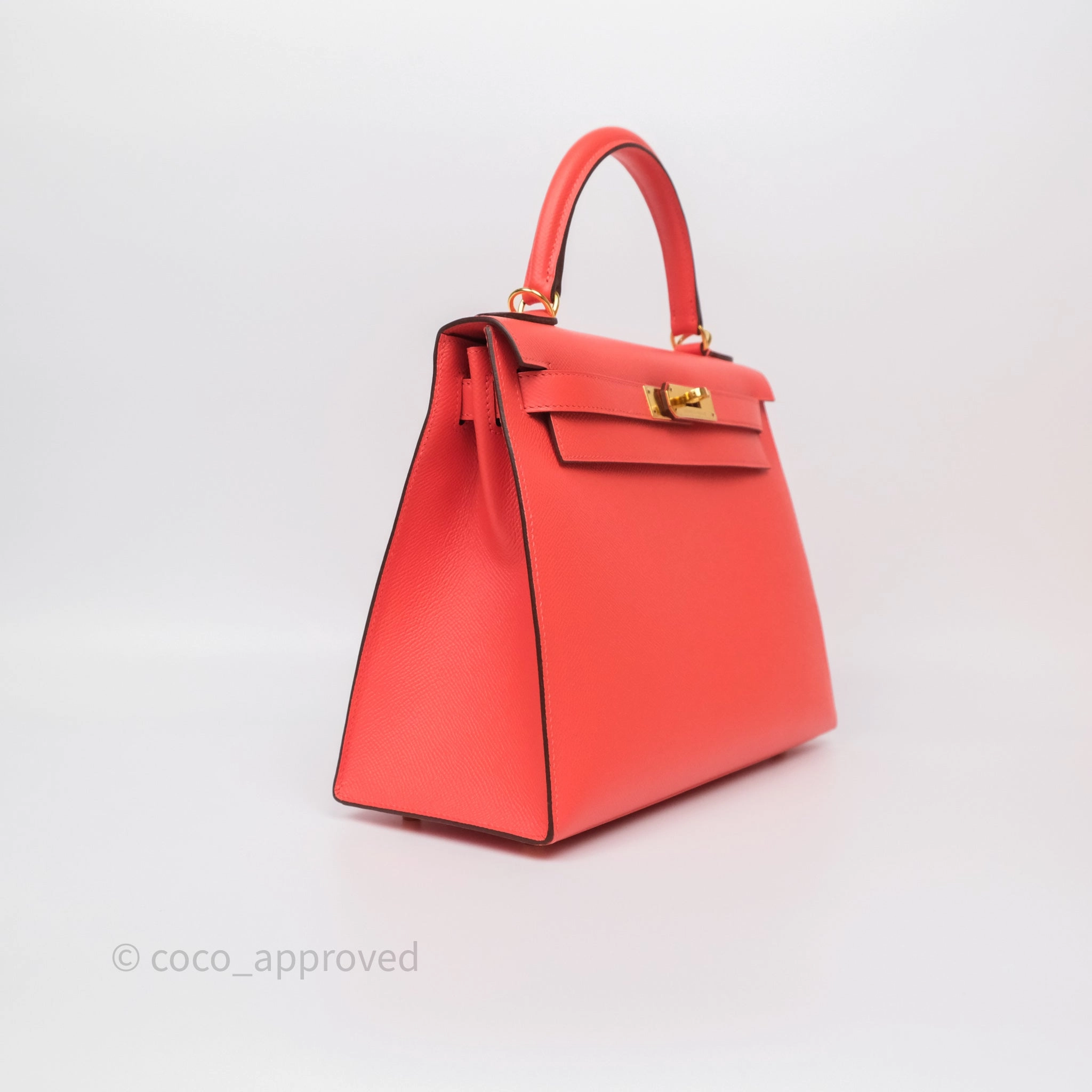 Herms Sellier Kelly 28 Rose Jaipur Epsom Gold Hardware
