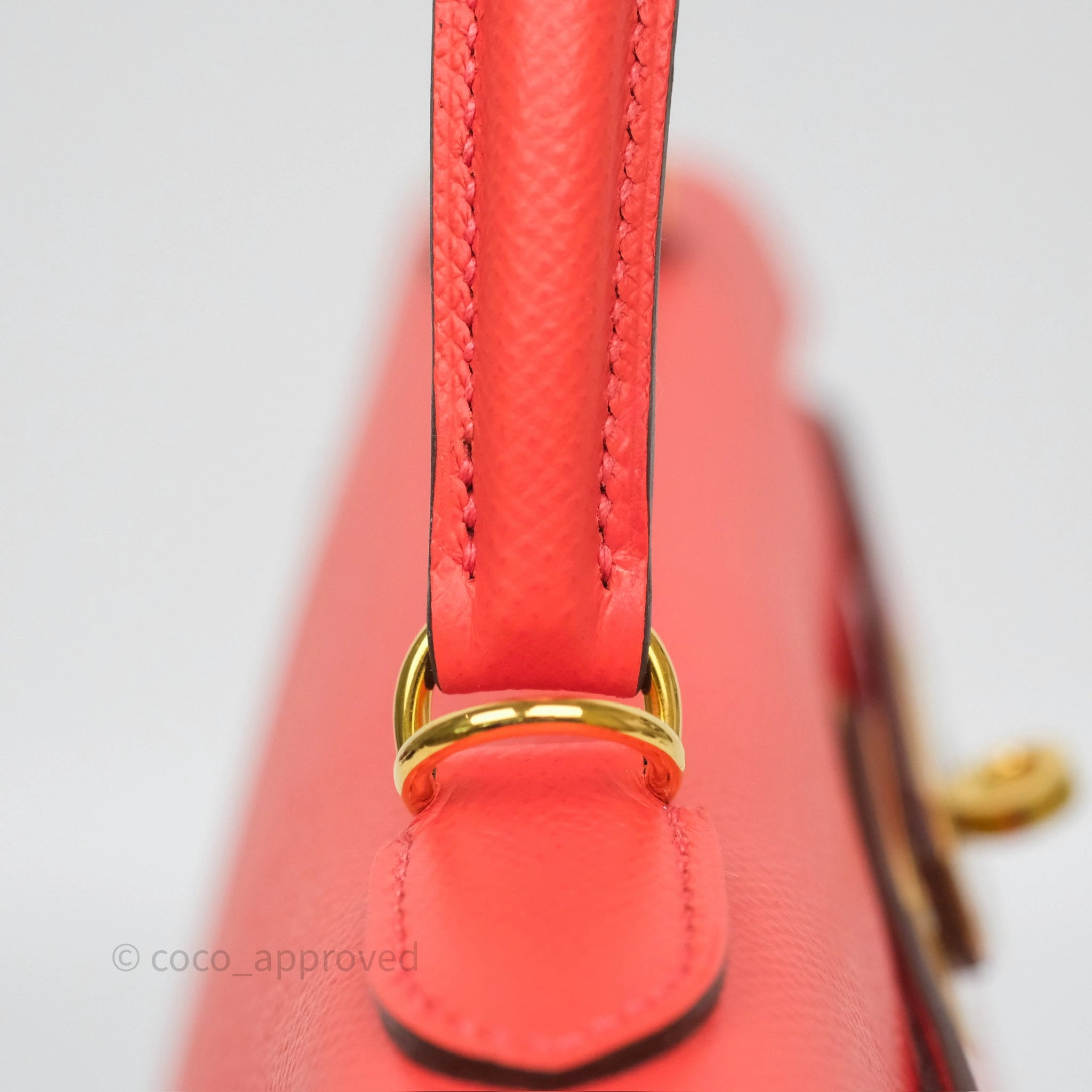 Herms Sellier Kelly 28 Rose Jaipur Epsom Gold Hardware