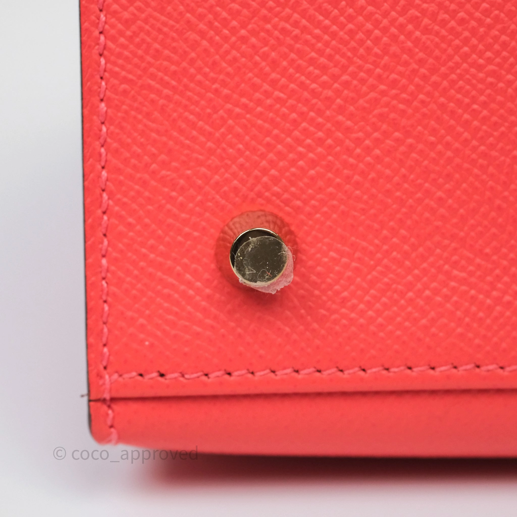Herms Sellier Kelly 28 Rose Jaipur Epsom Gold Hardware