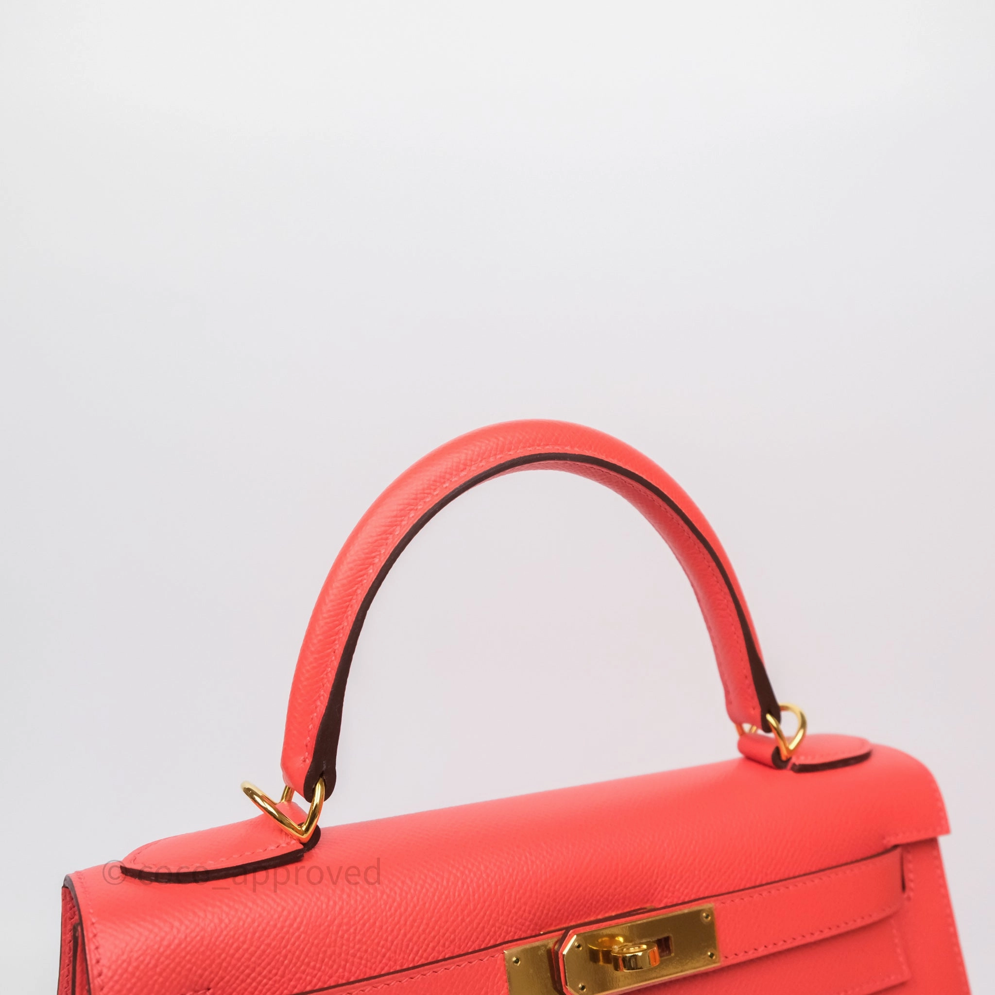Herms Sellier Kelly 28 Rose Jaipur Epsom Gold Hardware