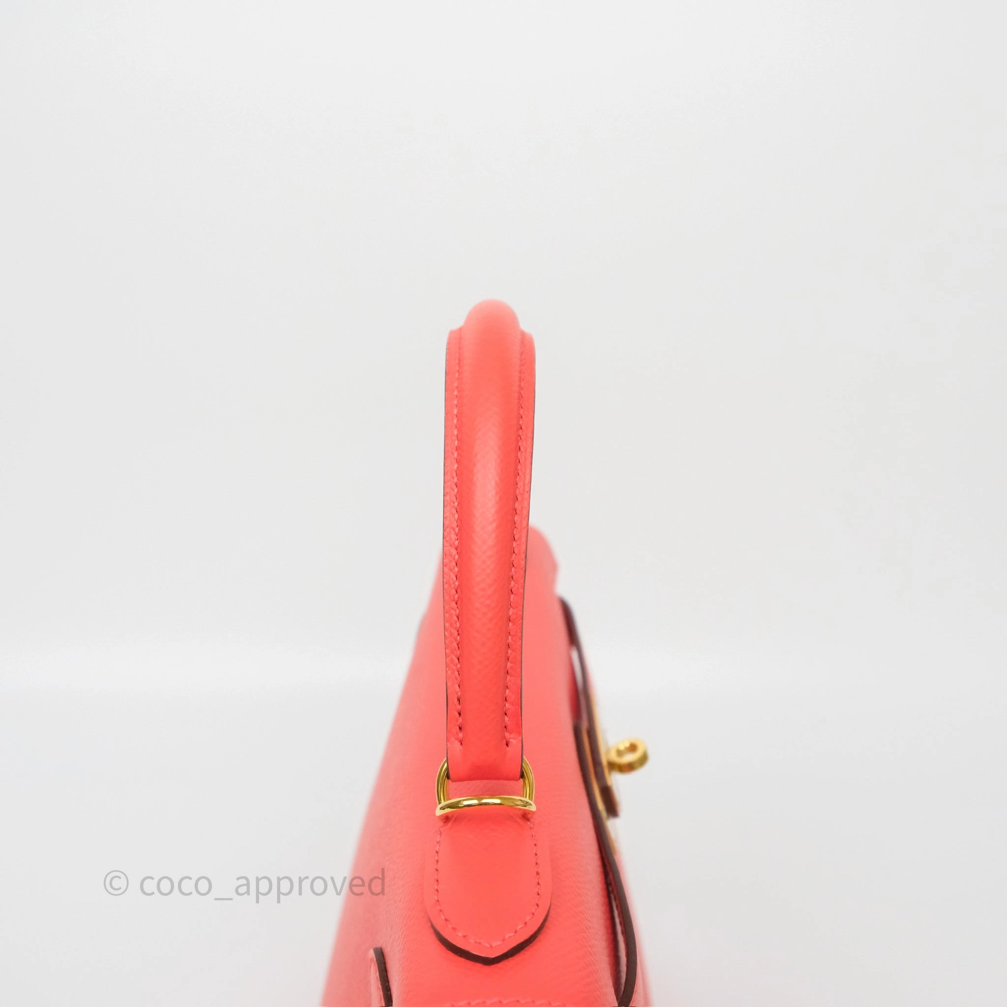 Herms Sellier Kelly 28 Rose Jaipur Epsom Gold Hardware