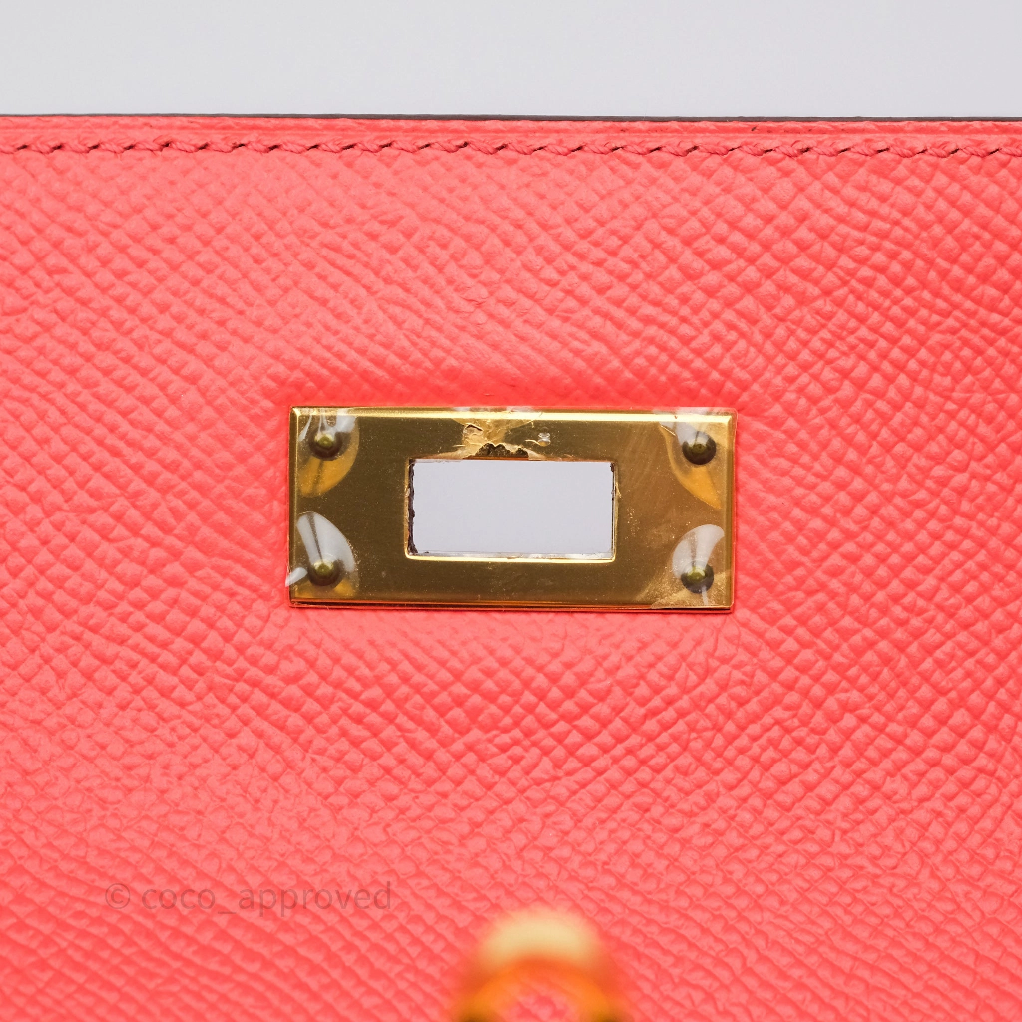 Herms Sellier Kelly 28 Rose Jaipur Epsom Gold Hardware