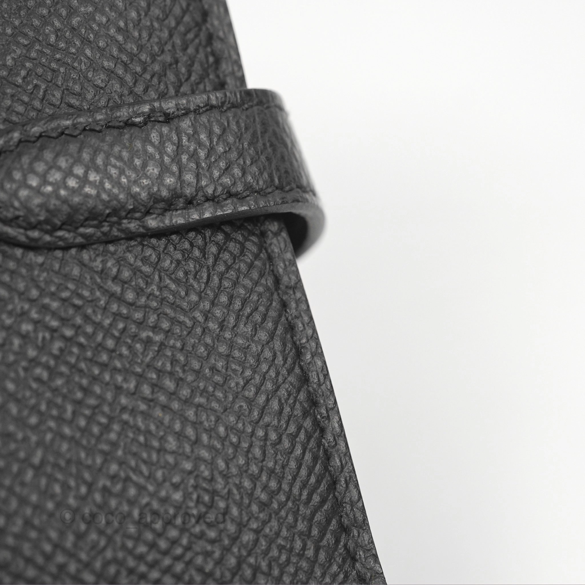Herms Small Kelly Wallet Black Epsom Palladium Hardware