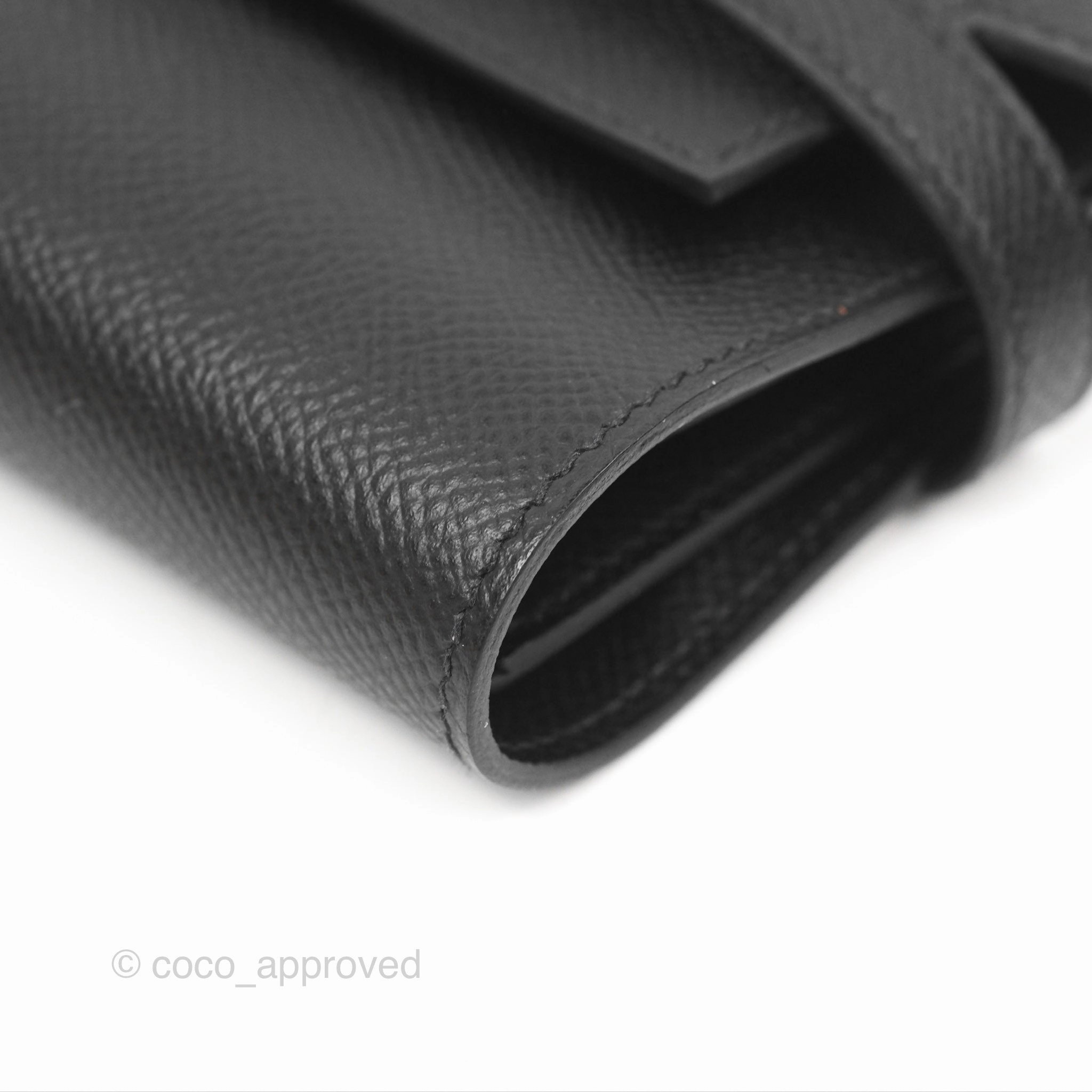 Herms Small Kelly Wallet Black Epsom Palladium Hardware