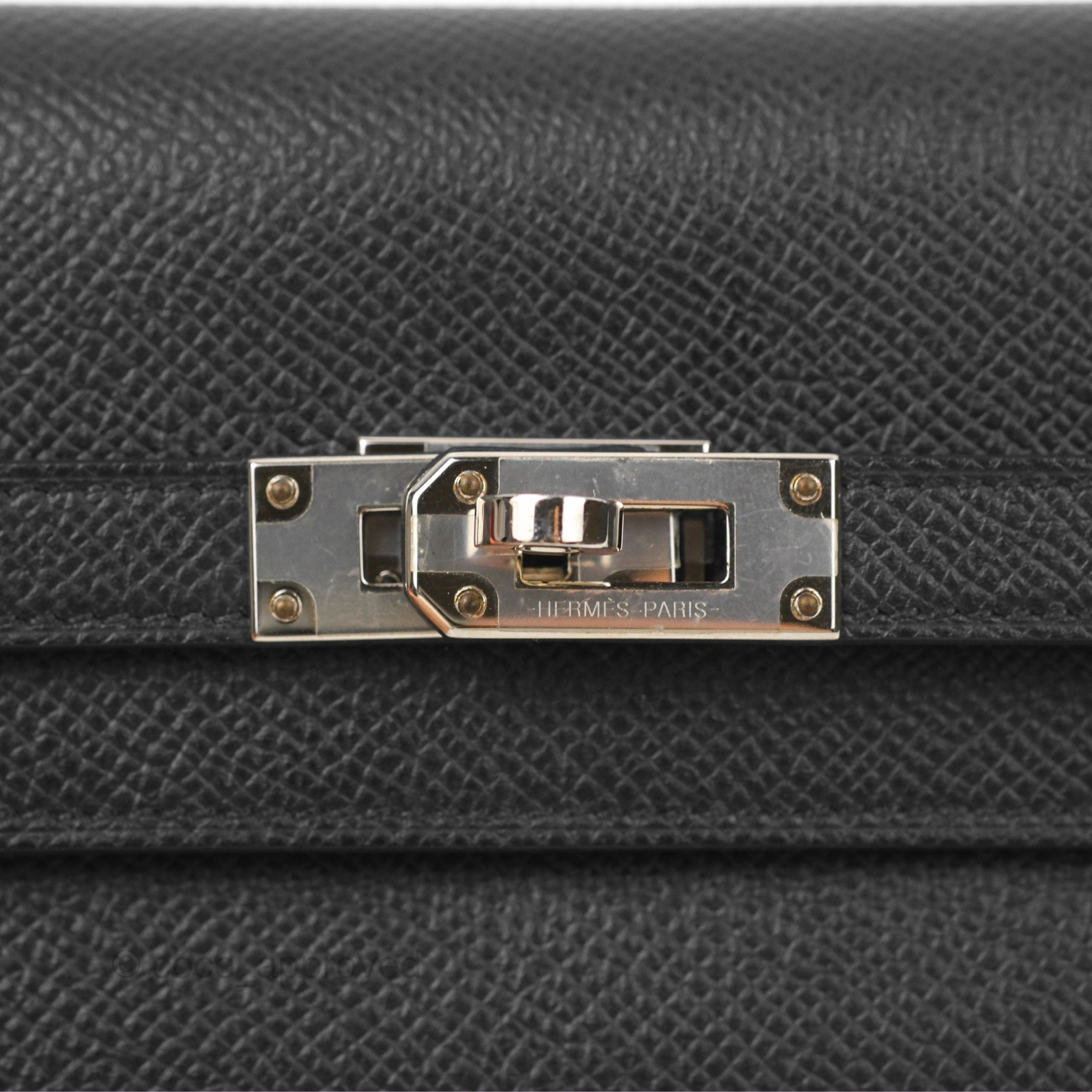 Herms Small Kelly Wallet Black Epsom Palladium Hardware