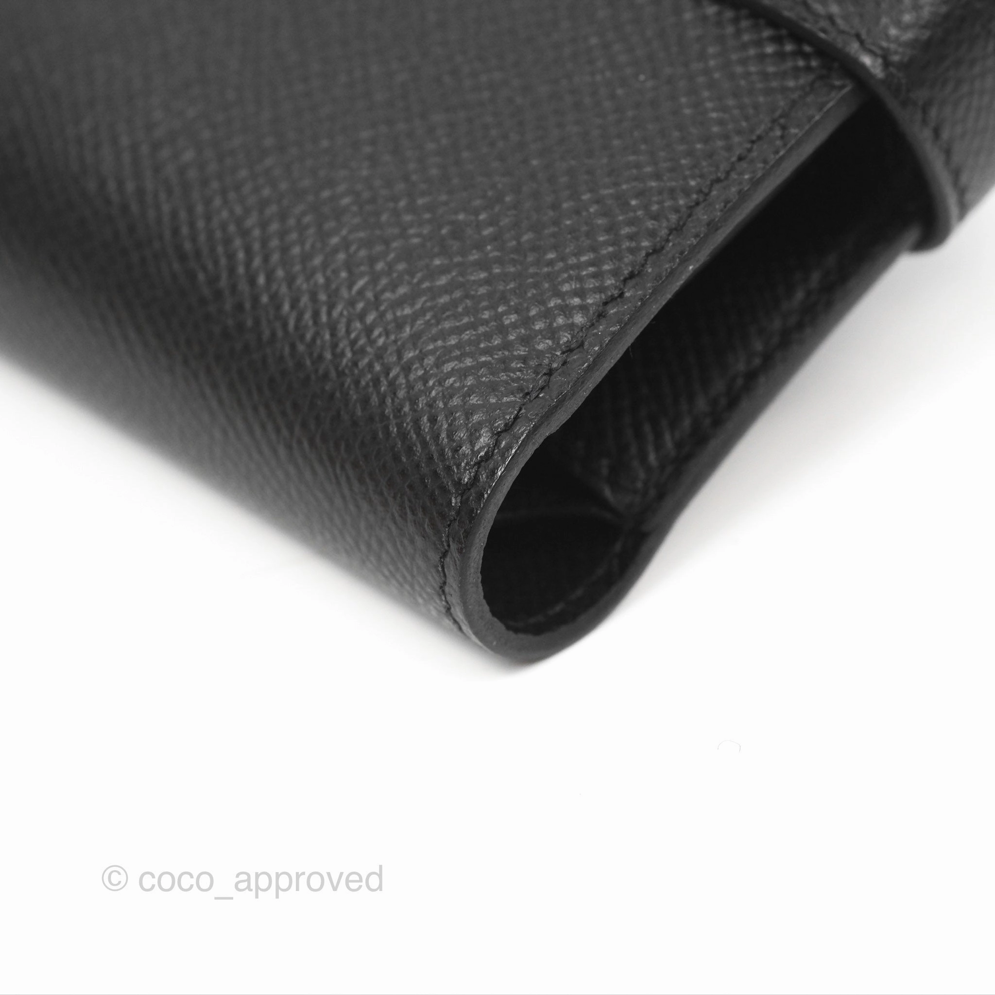 Herms Small Kelly Wallet Black Epsom Palladium Hardware