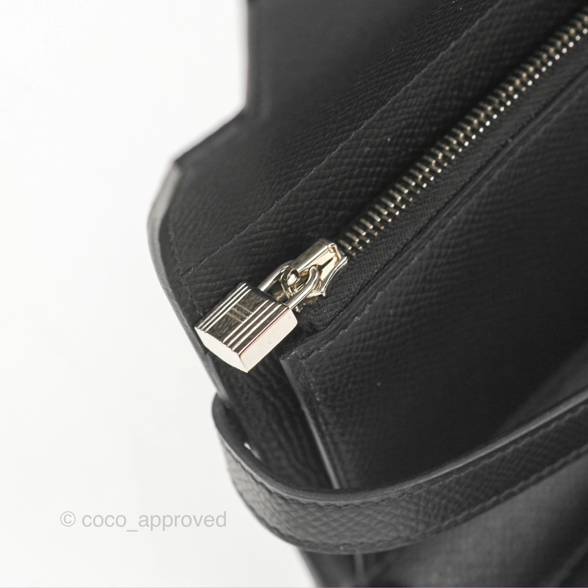 Herms Small Kelly Wallet Black Epsom Palladium Hardware