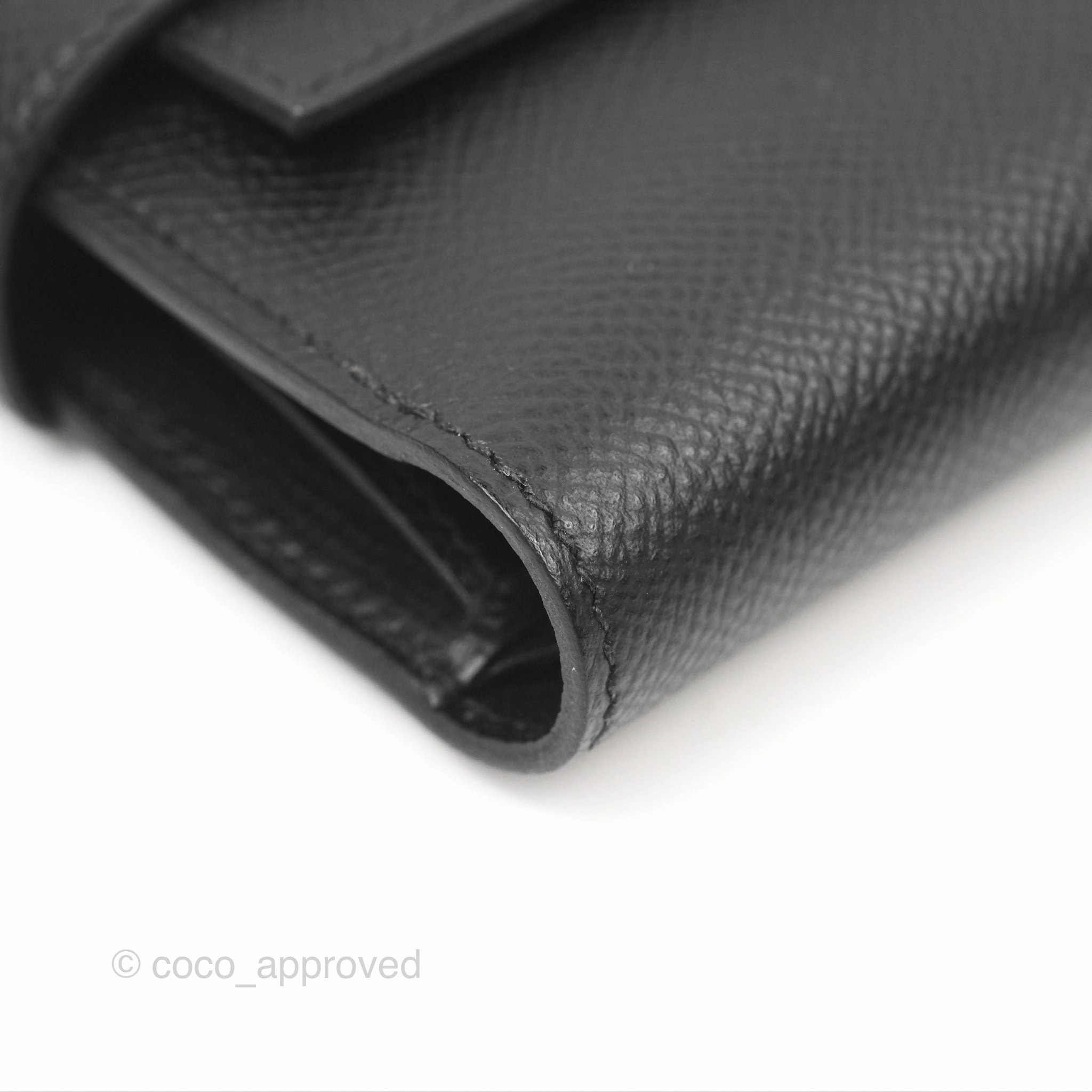 Herms Small Kelly Wallet Black Epsom Palladium Hardware